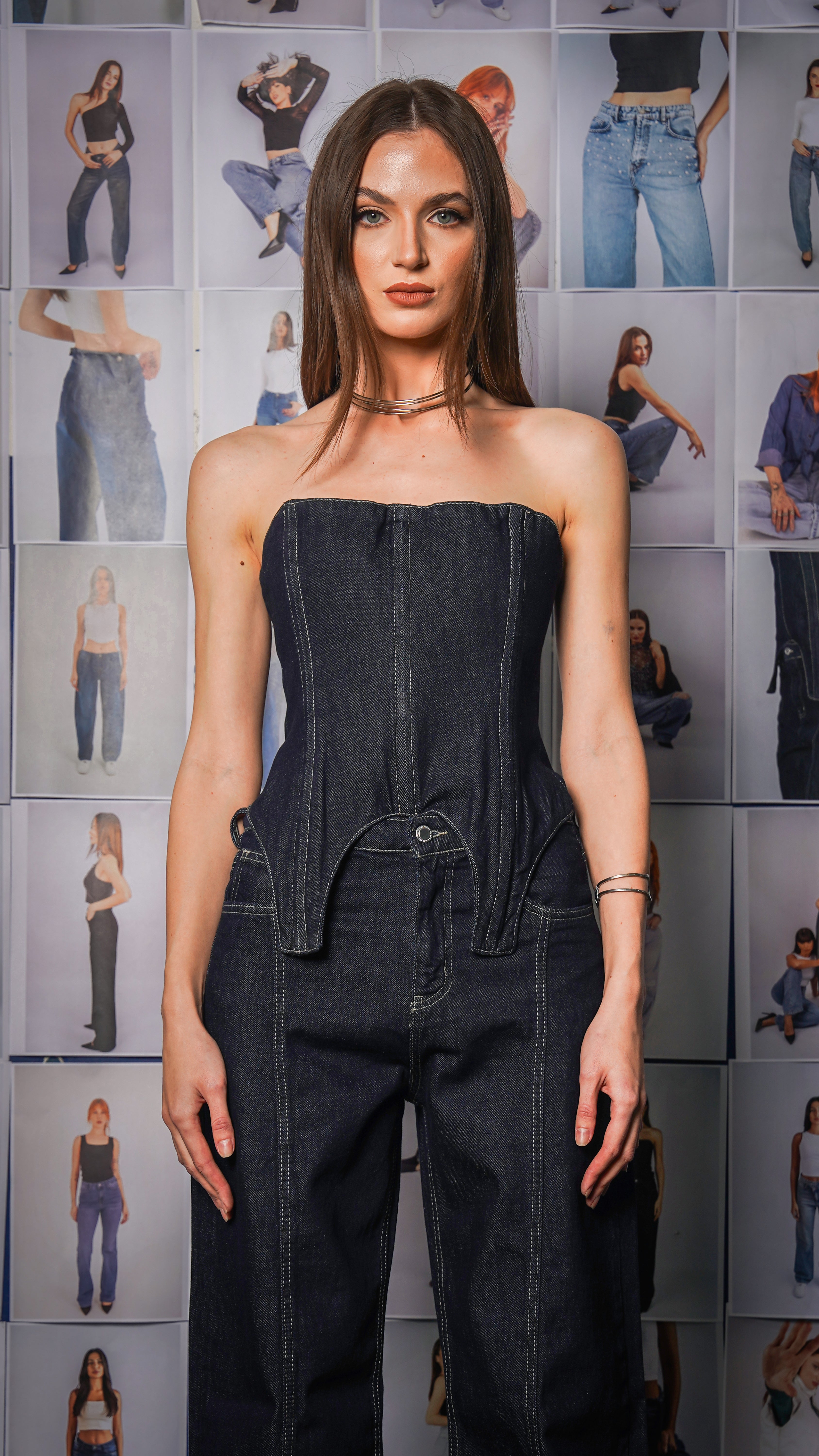 Corset Top Indigo Jeans