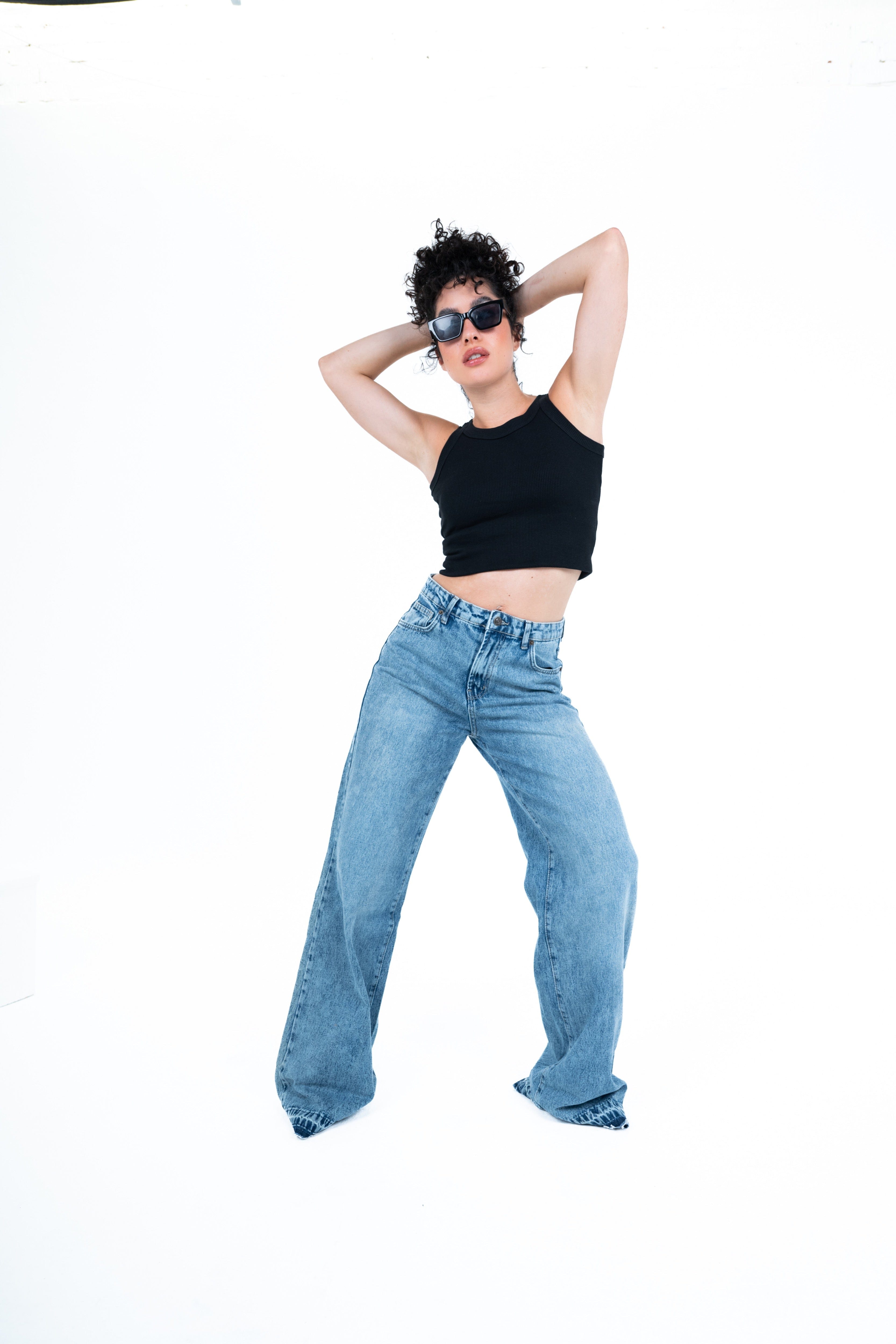 Reversed Dark straight leg jeans