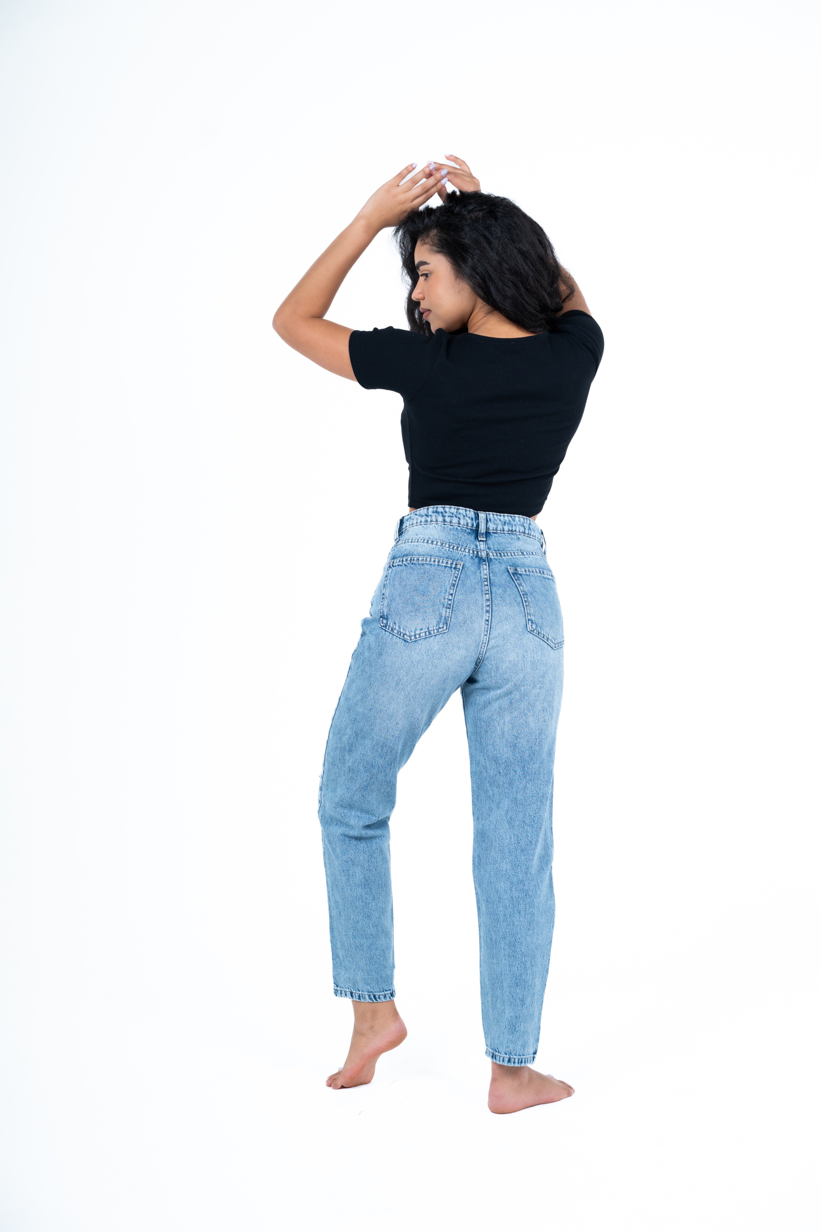 The cut boyfriend jeans