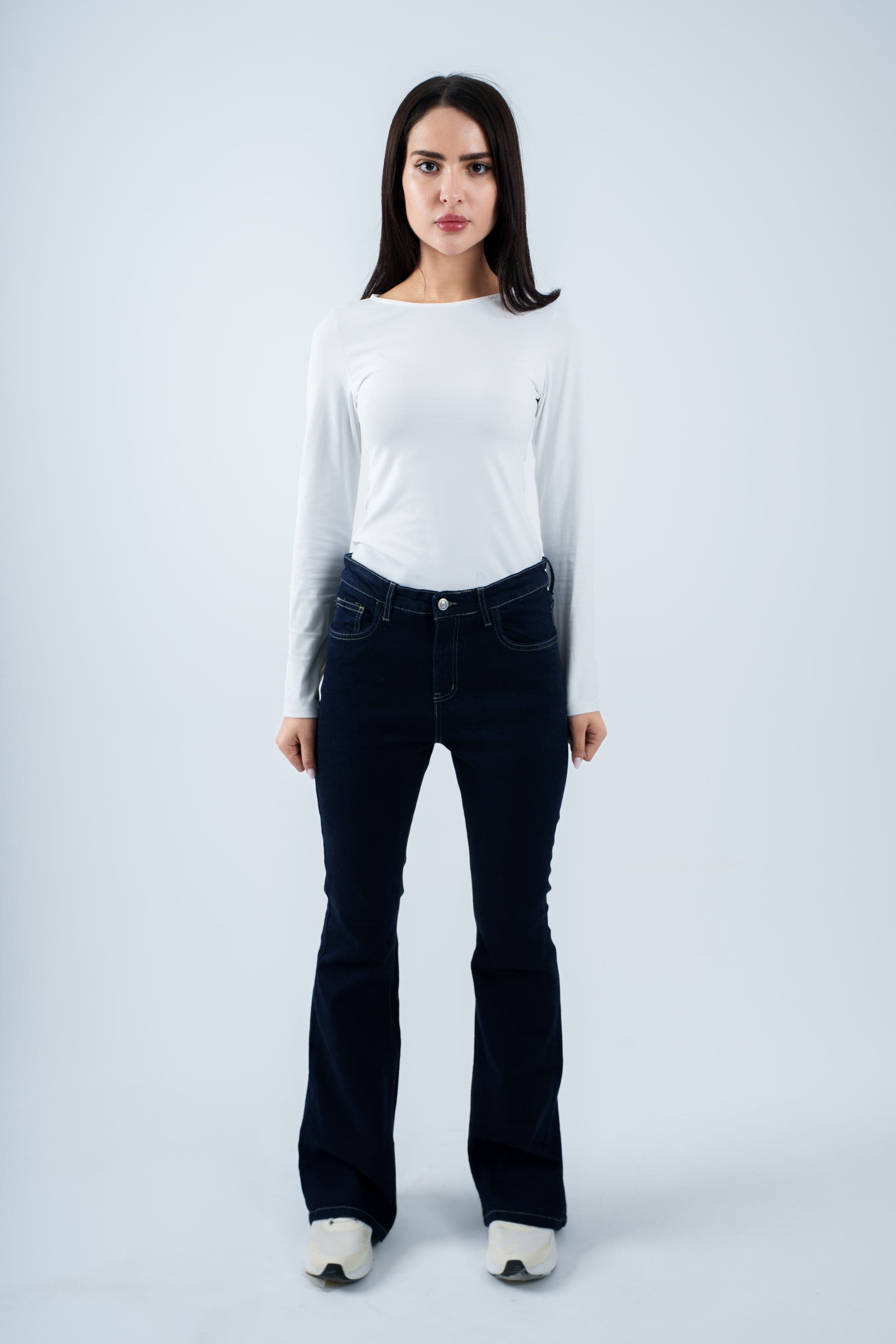 High-Waist Dark Indigo Flare Jeans