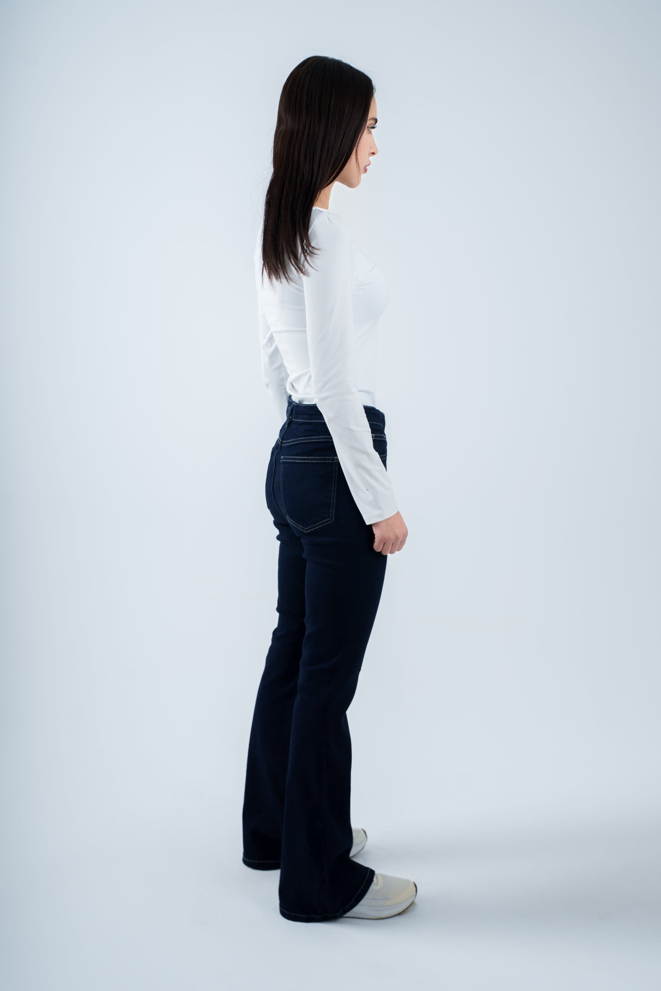 High-Waist Dark Indigo Flare Jeans