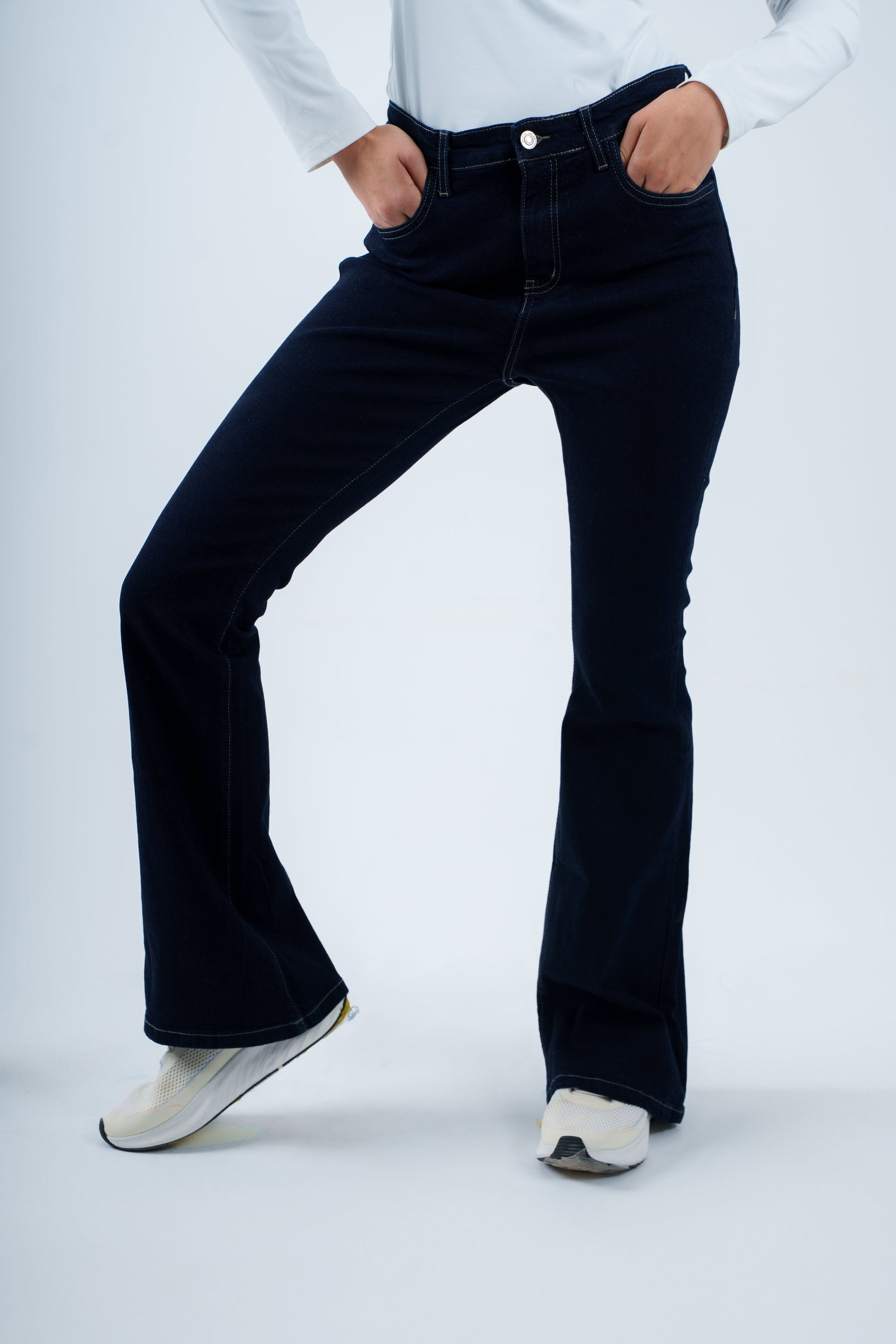 High-Waist Dark Indigo Flare Jeans