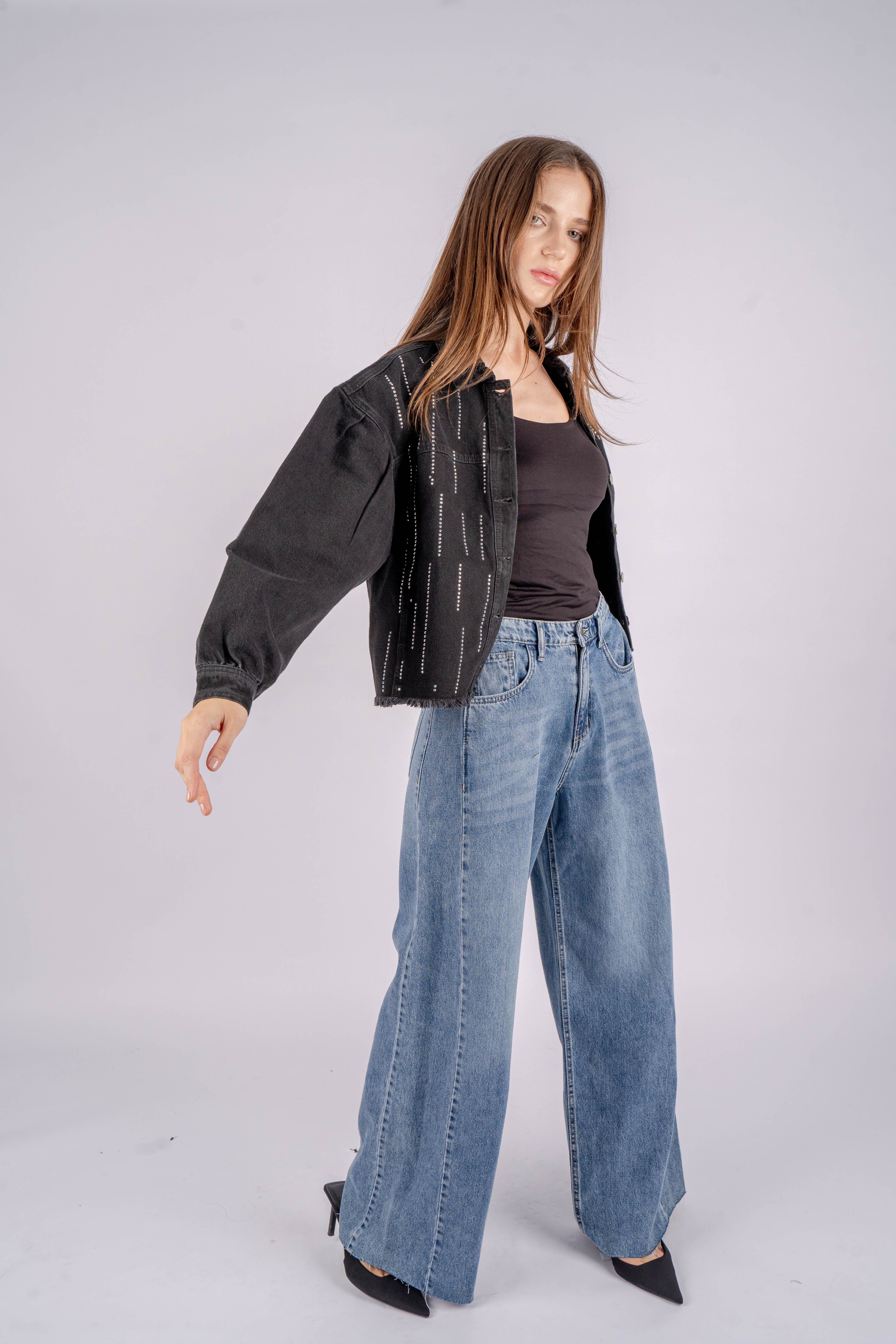 Vantage Wide Leg Jeans High-Waist Blue