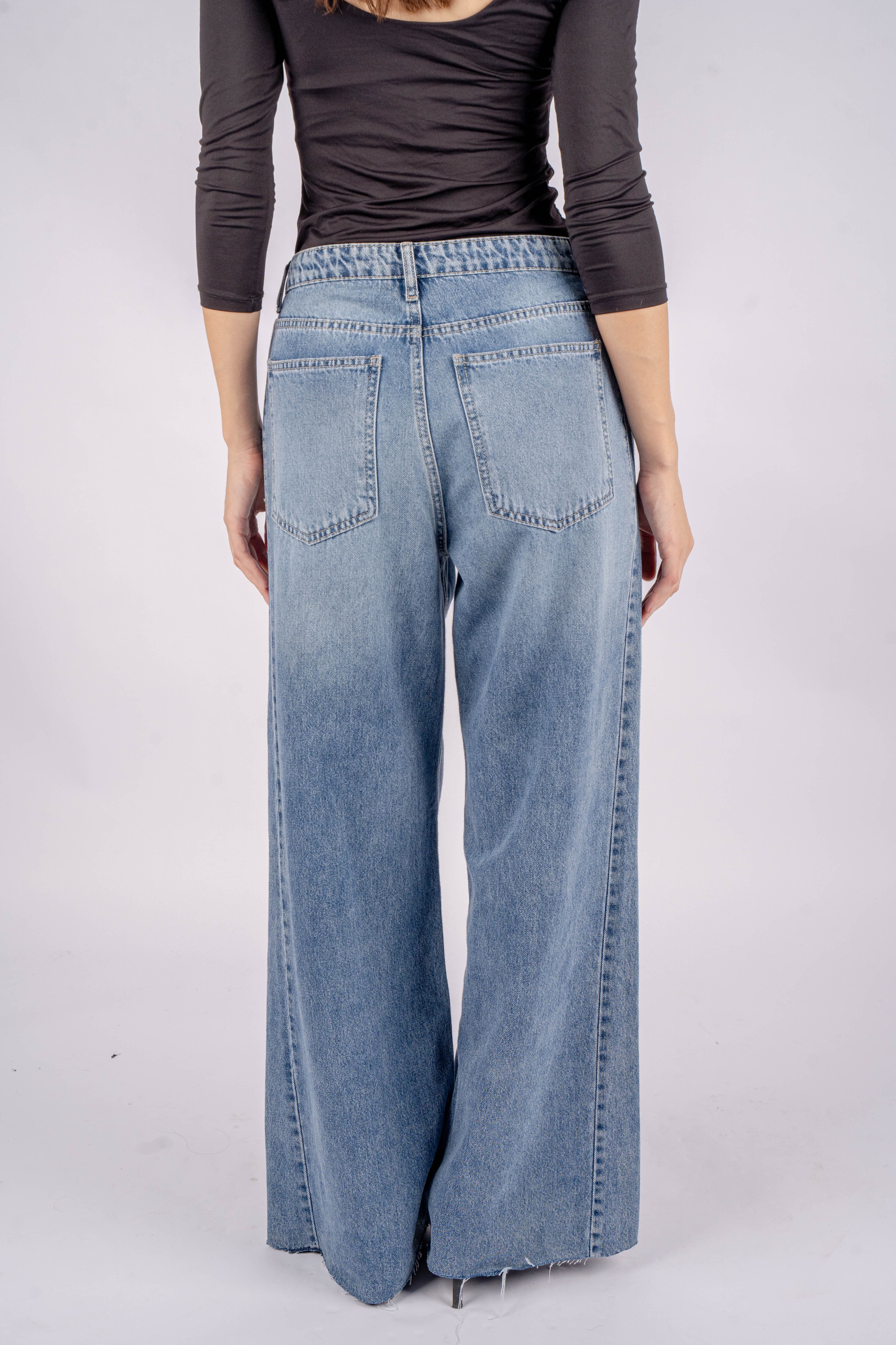 Vantage Wide Leg Jeans High-Waist Blue