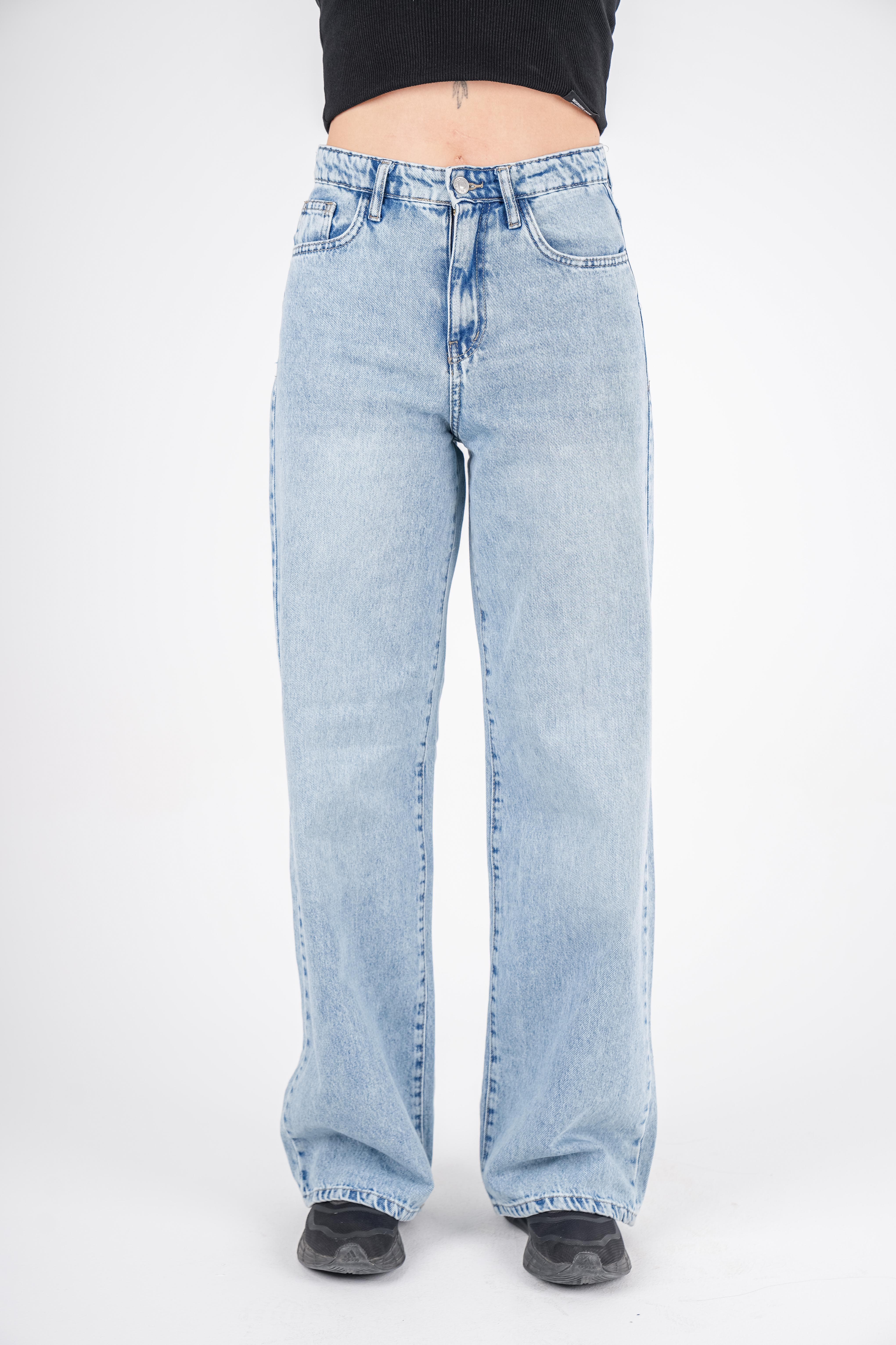 Wide Leg Jeans High-Waist Lghit Blue