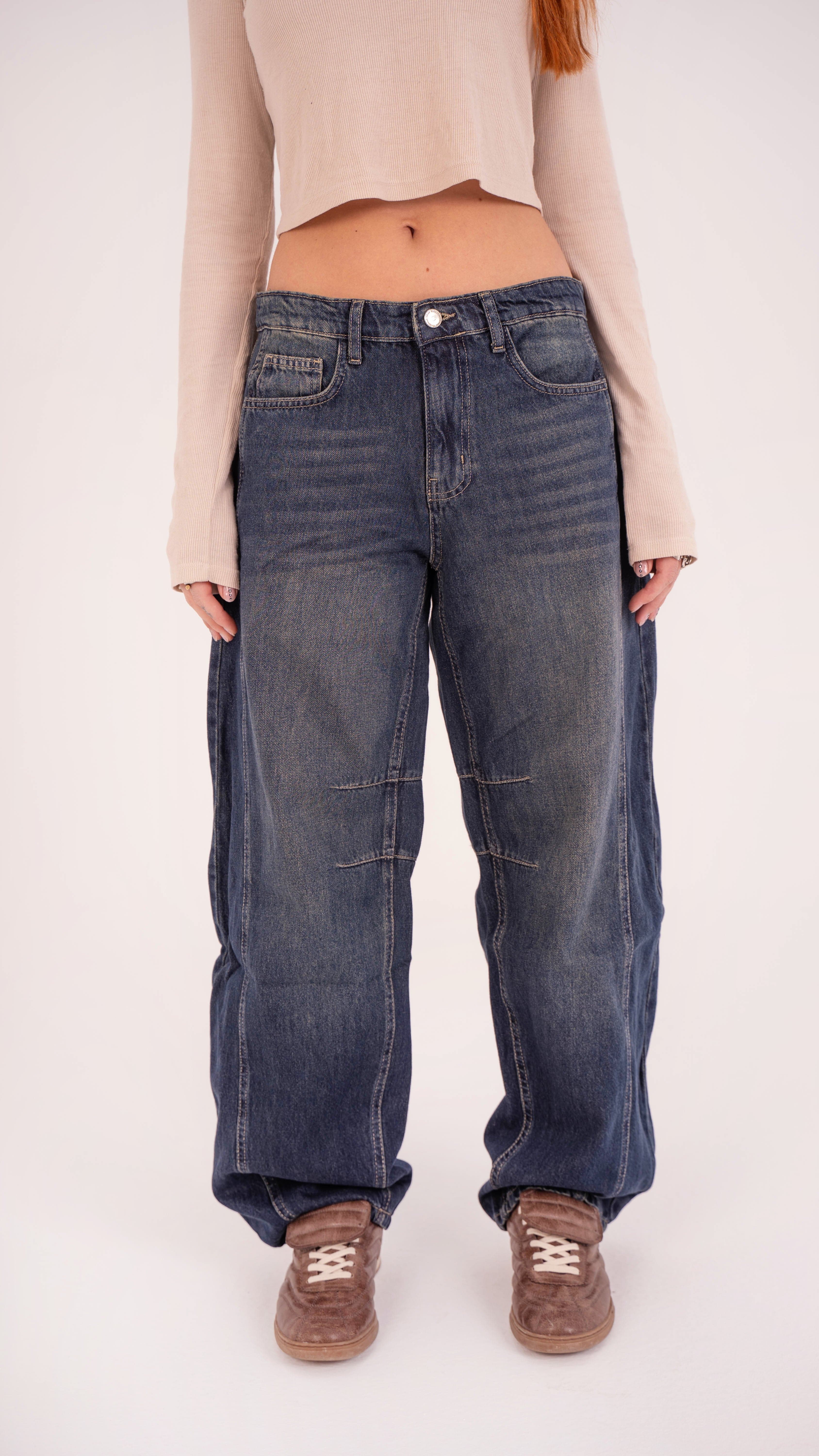 جينز بقصّة البالون Dirty Wash