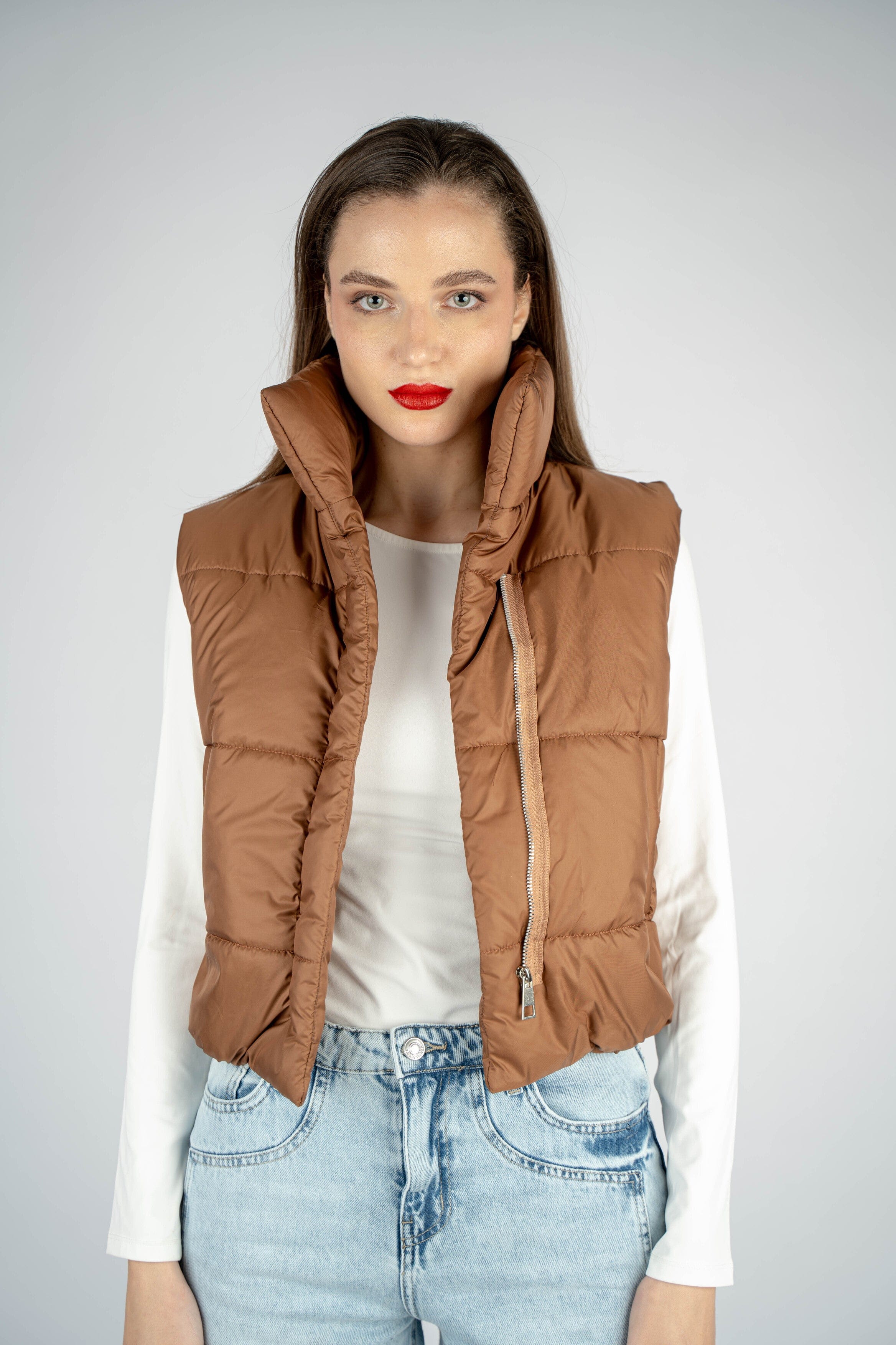 Light Brown Puffer Vest