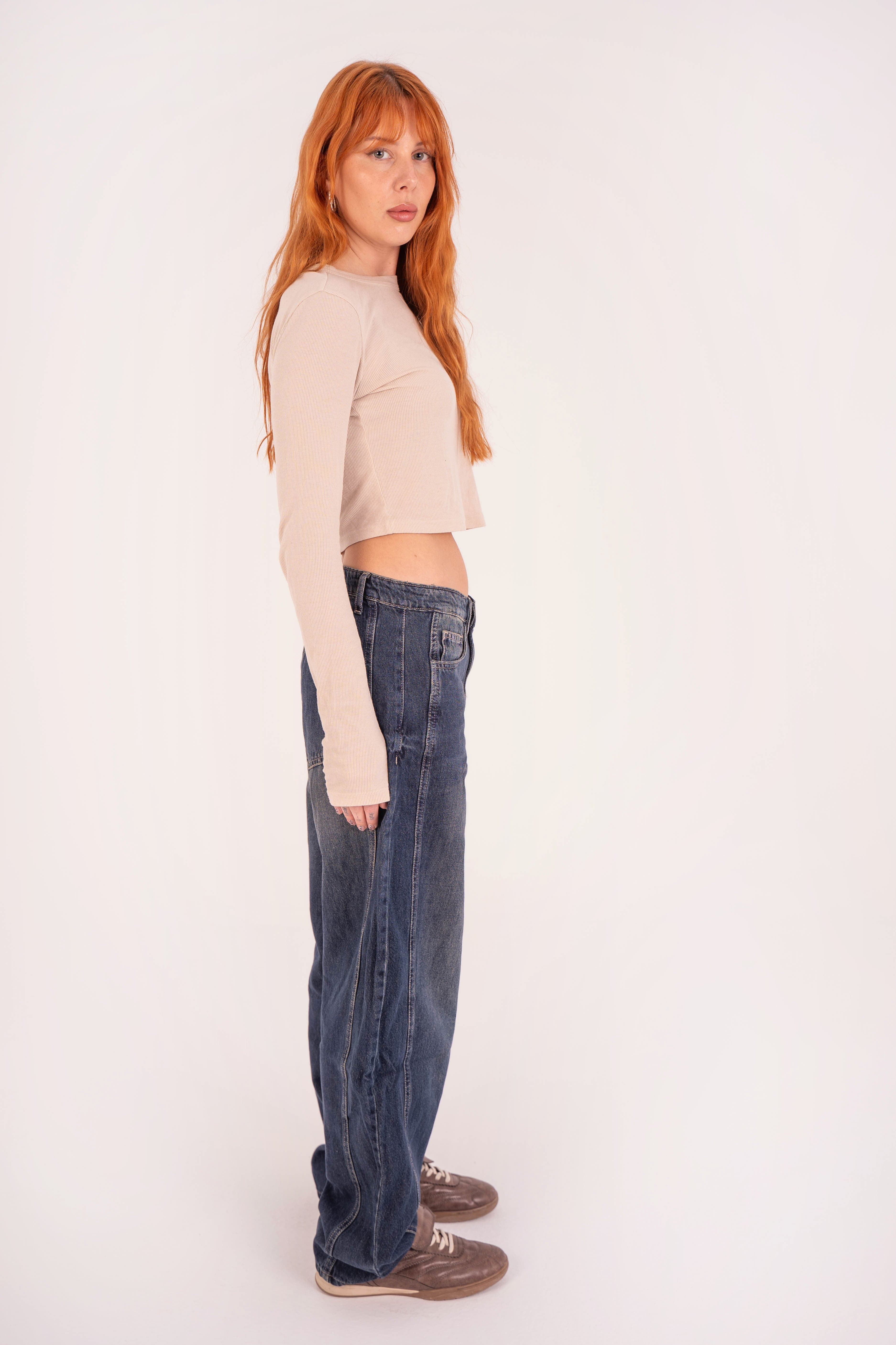 جينز بقصّة البالون Dirty Wash