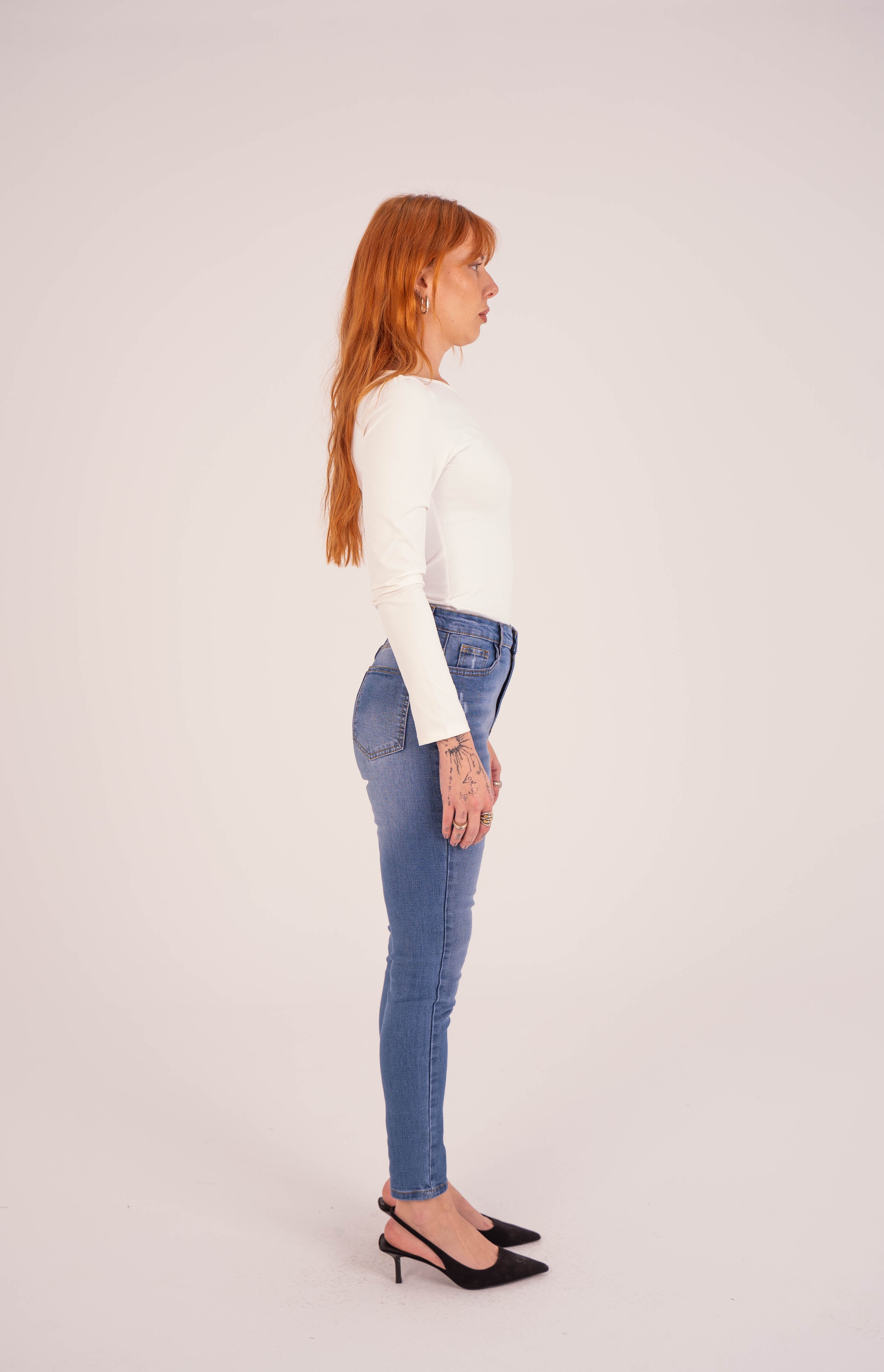 High Waist Super Skinny Medium Blue