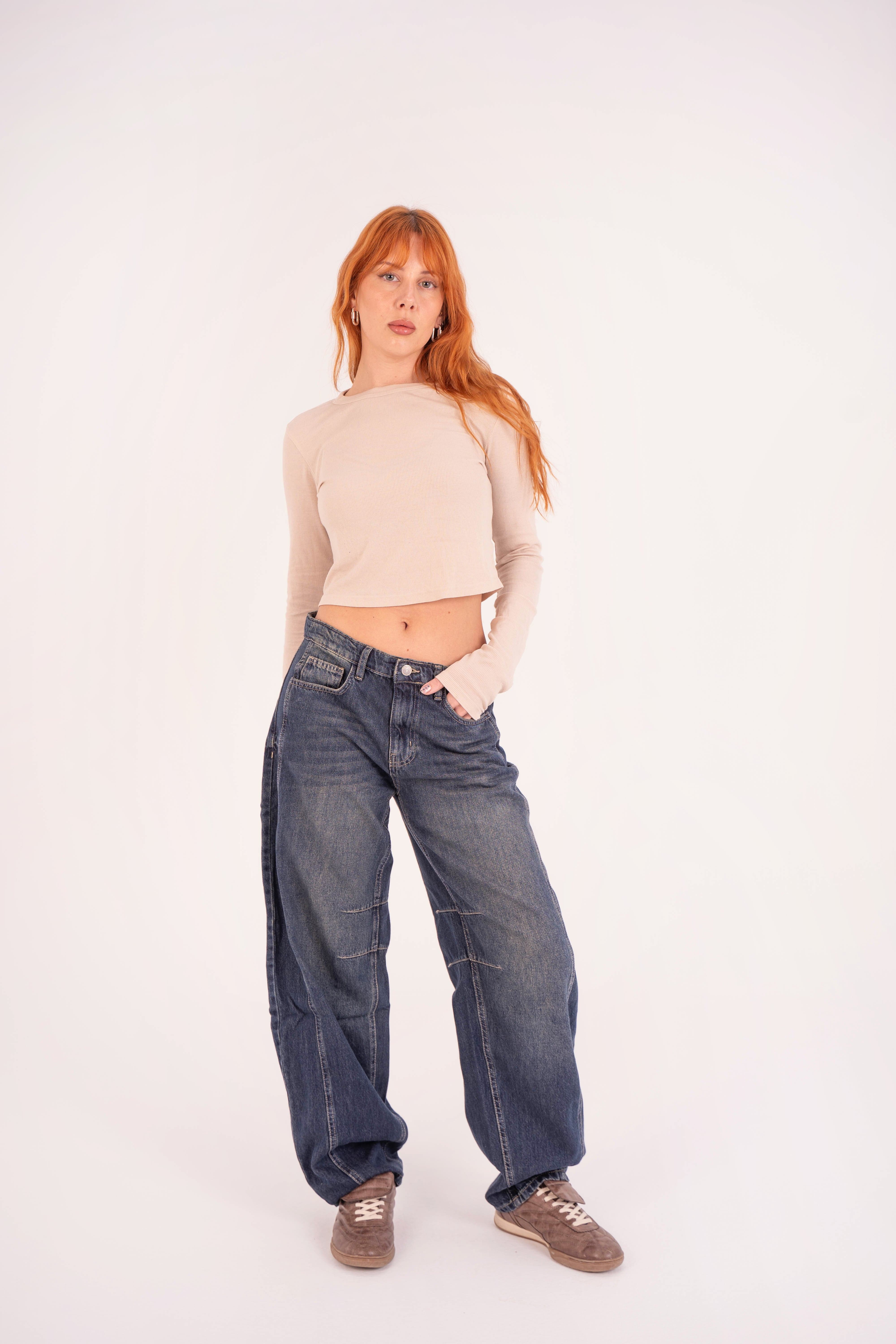 جينز بقصّة البالون Dirty Wash