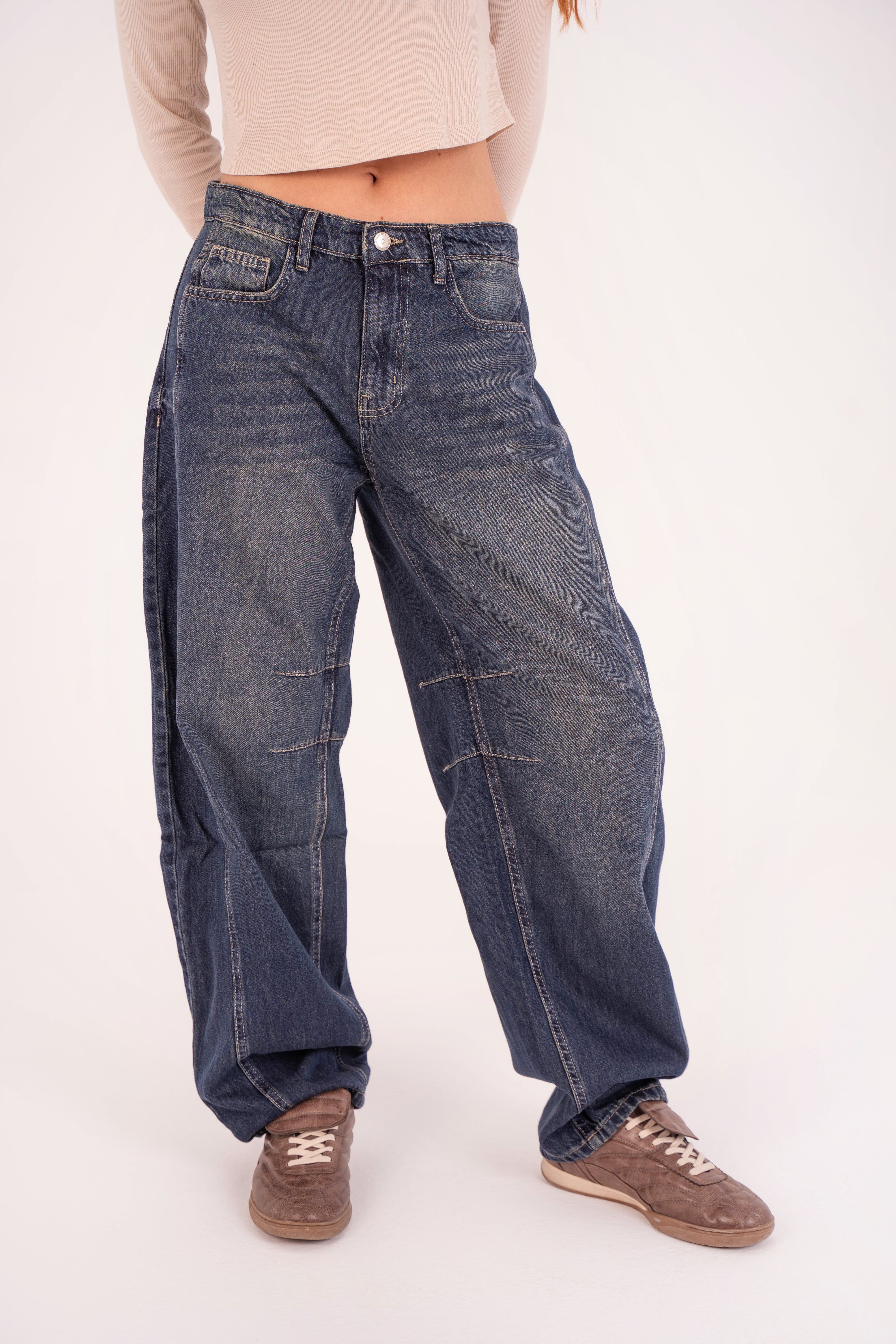 جينز بقصّة البالون Dirty Wash