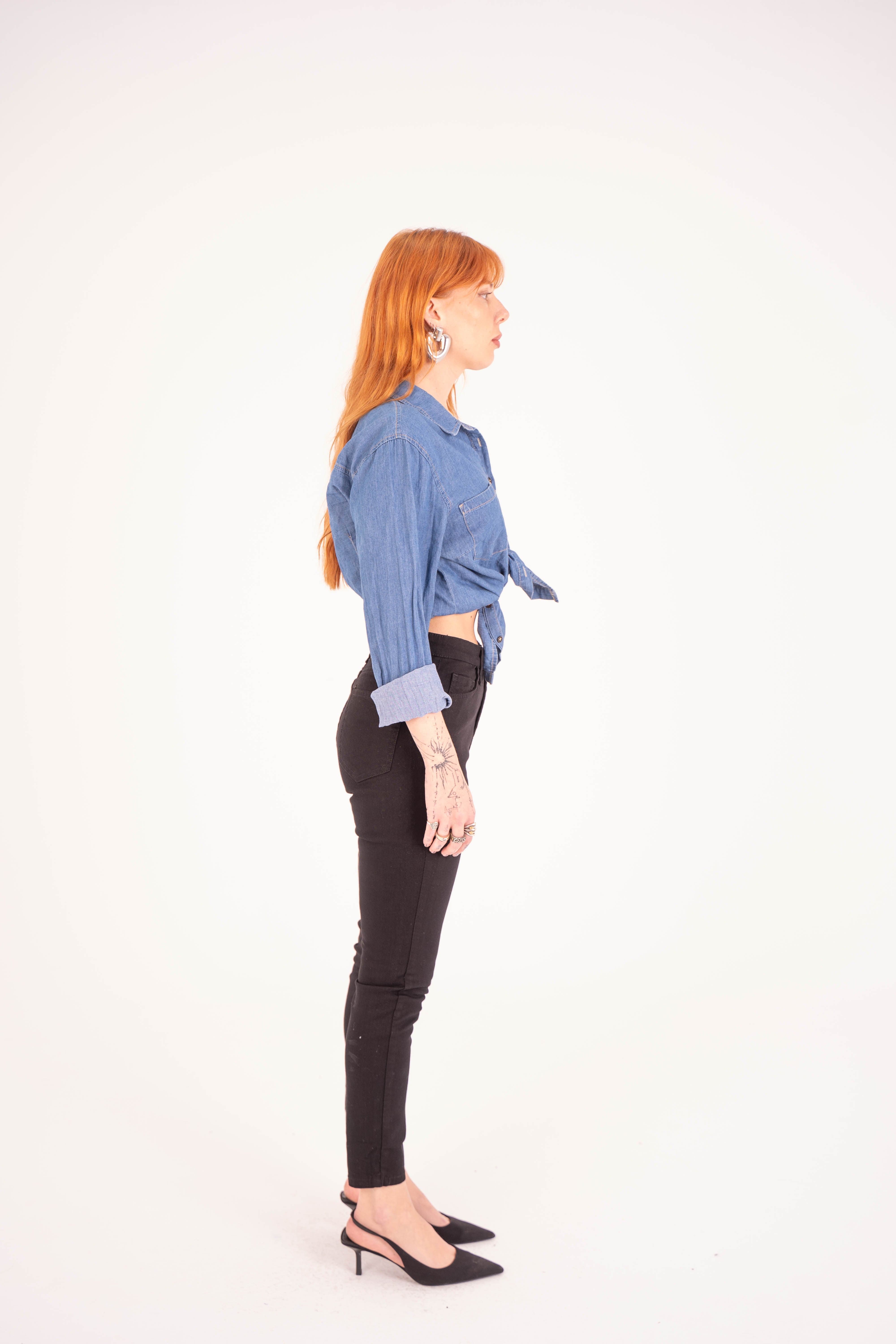 High Waist Super Skinny Ankle Length Black