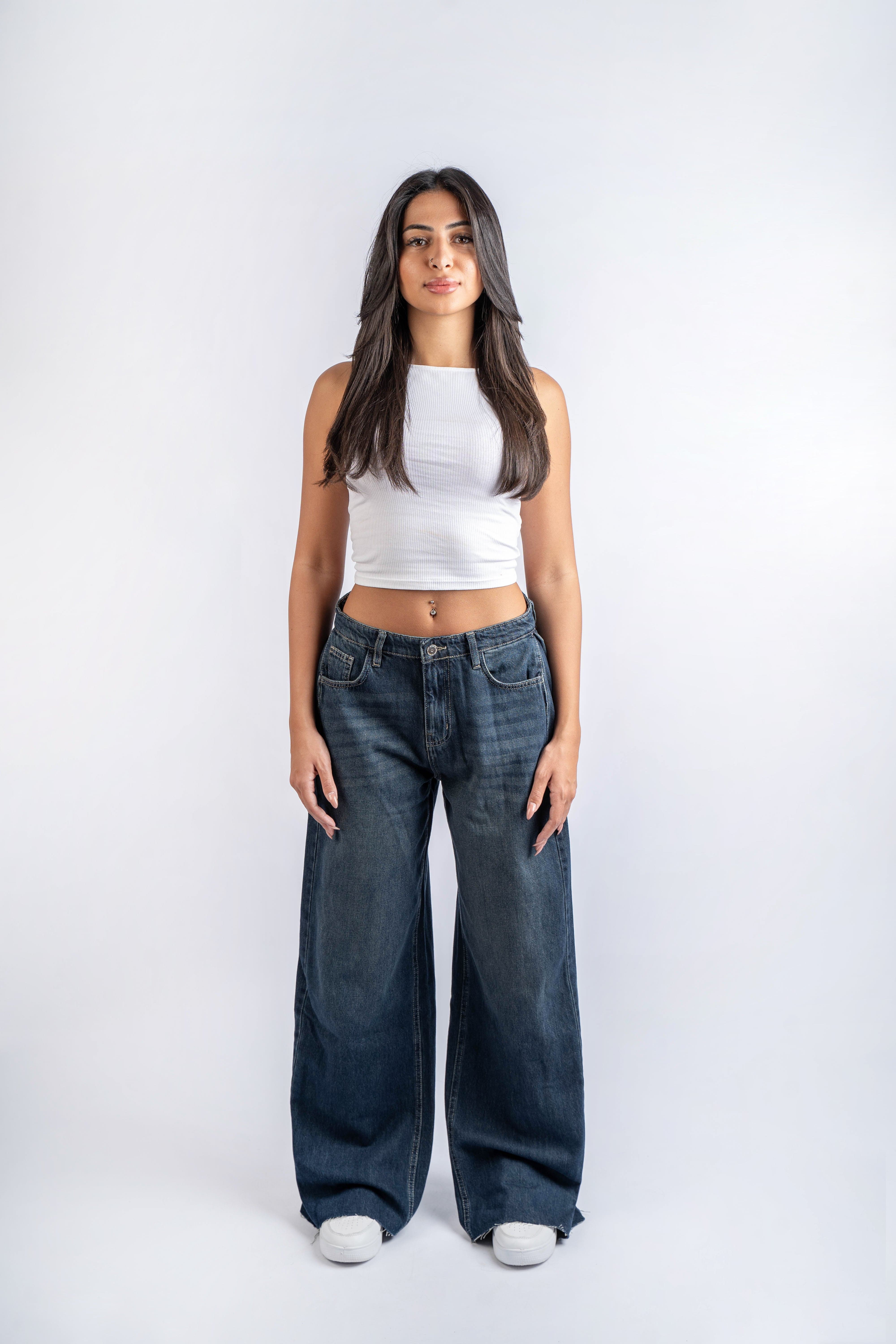 Vantage Wide Leg Jeans High-Waist Tent