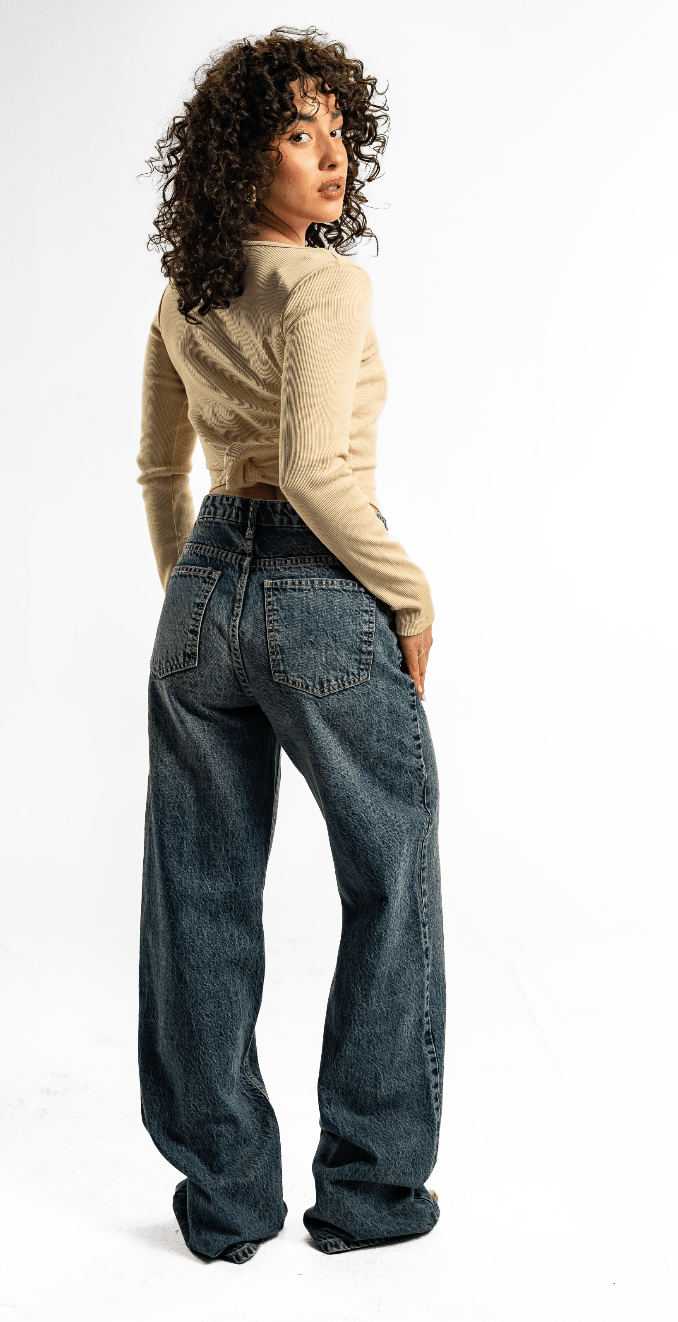 Vintage Wash High-Waist Jeans