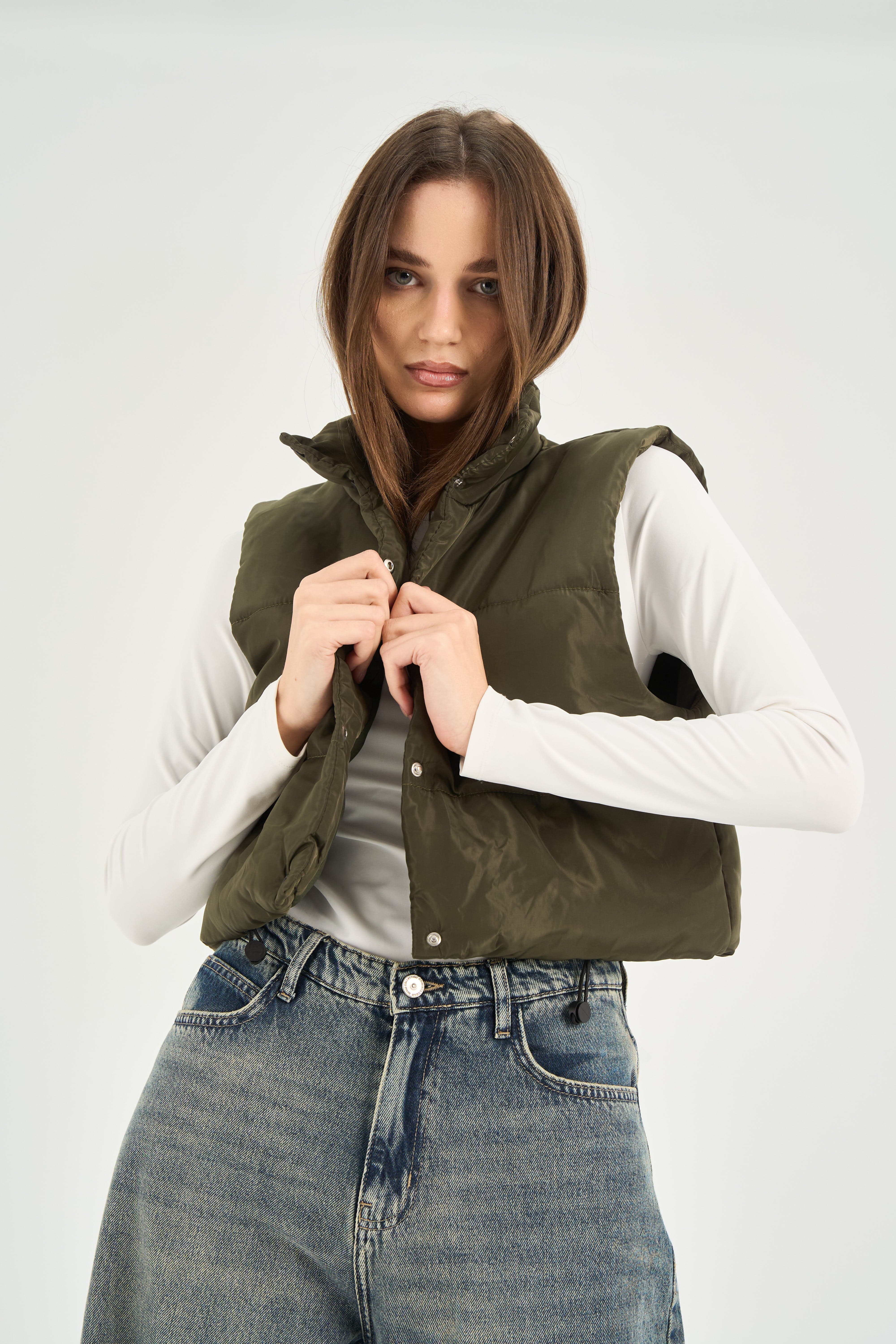 Olive Puffer Vest