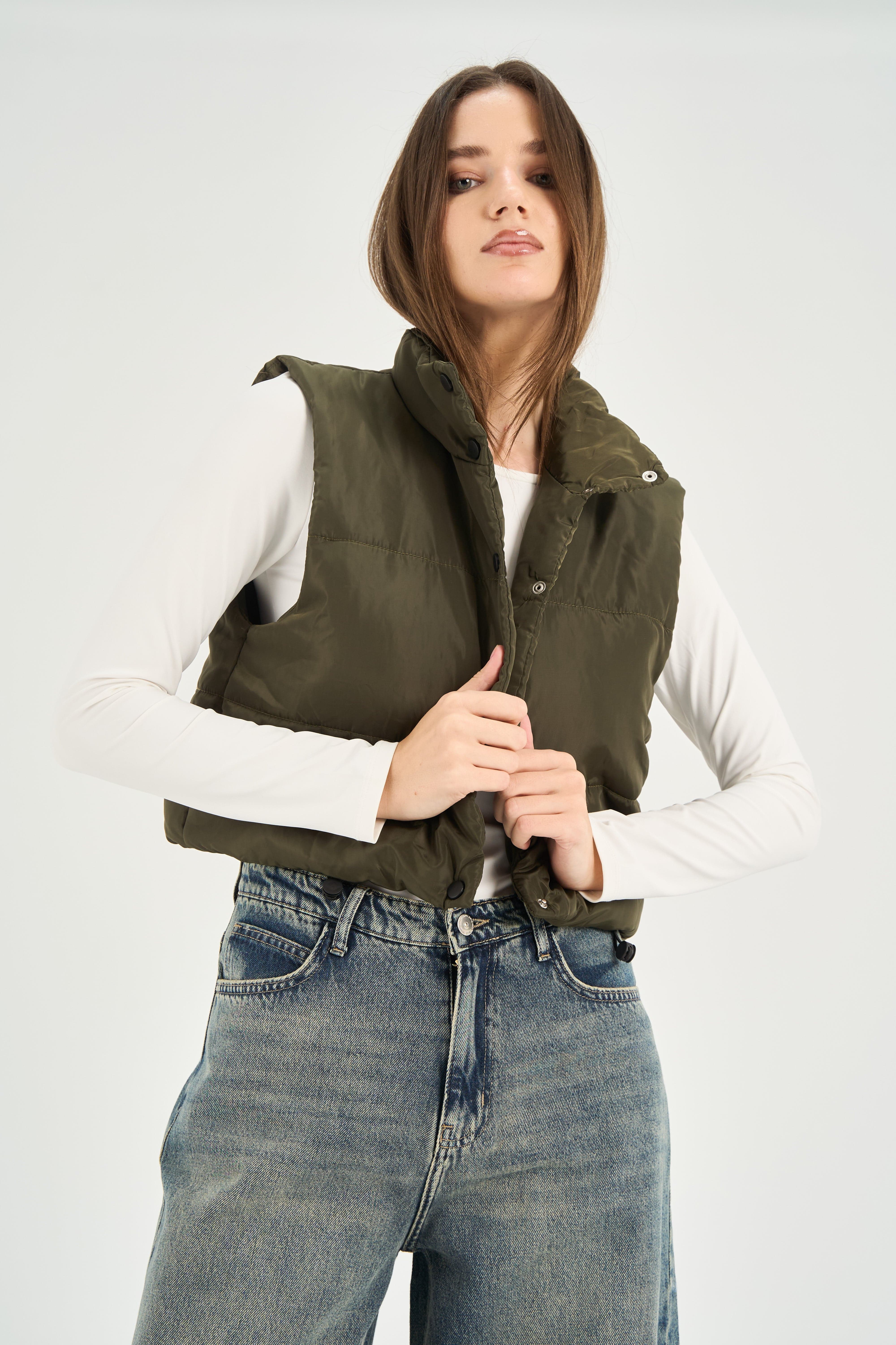 Olive Puffer Vest