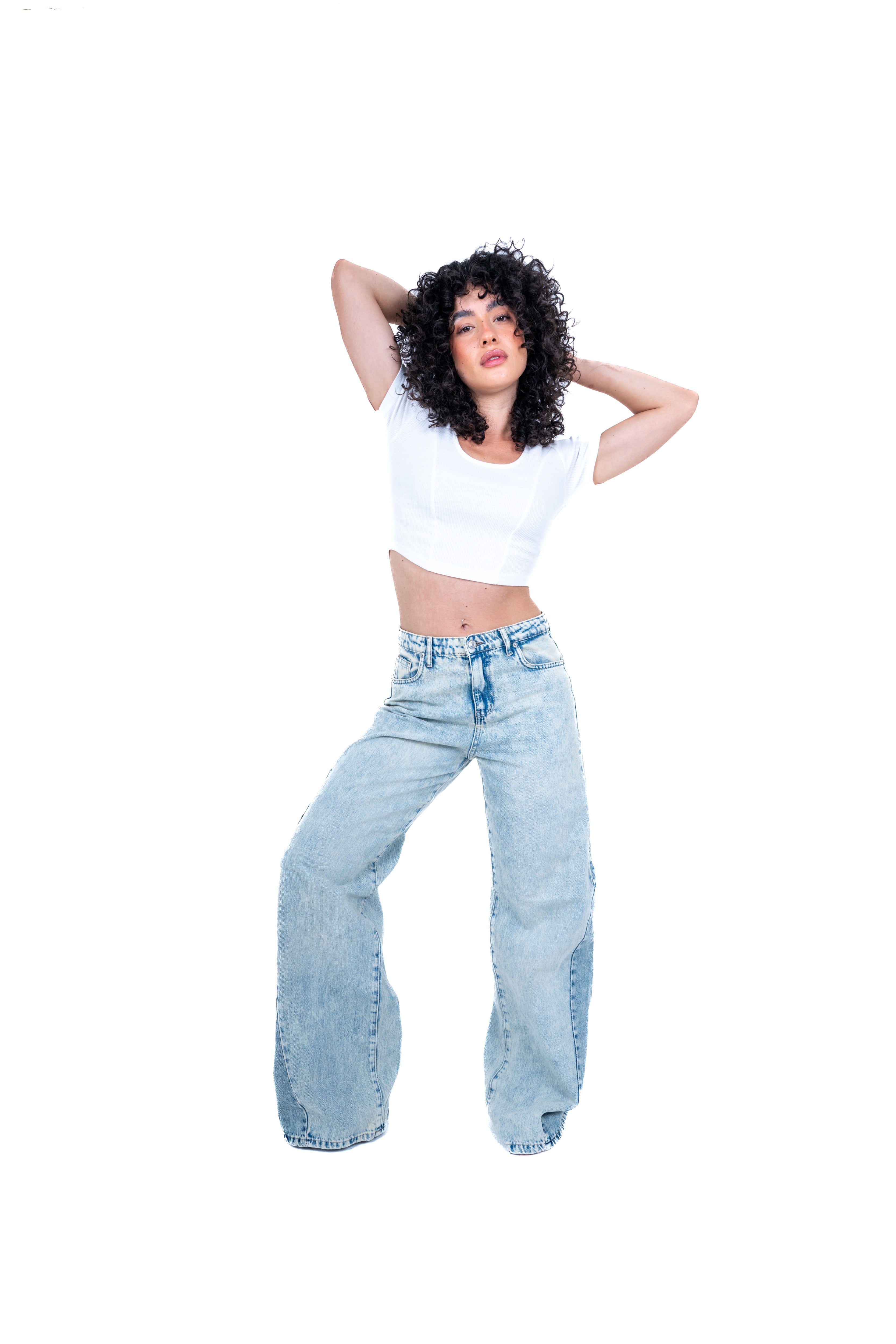 Wide Leg - light color with dark slit