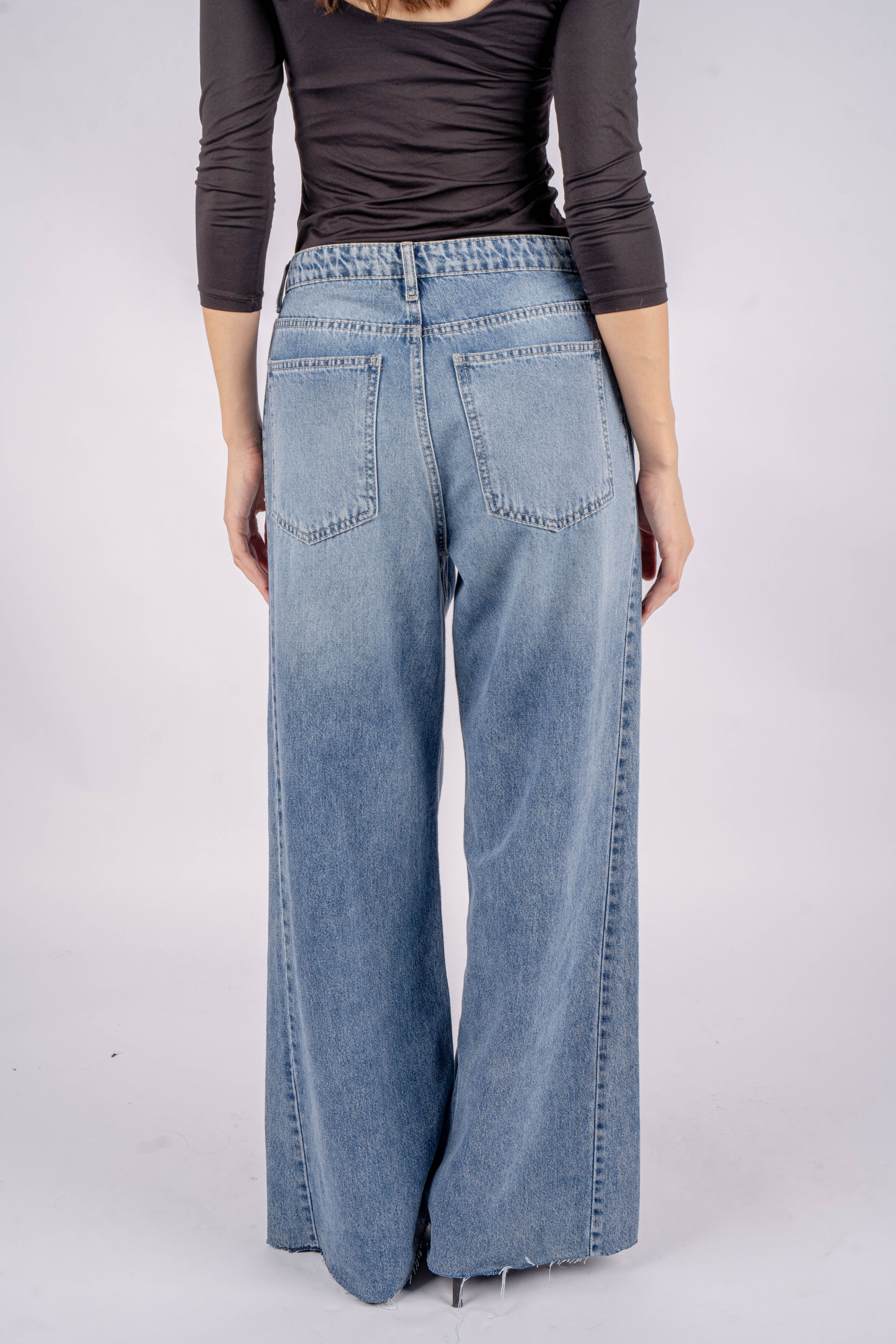 Vantage Wide Leg Jeans High-Waist  Blue