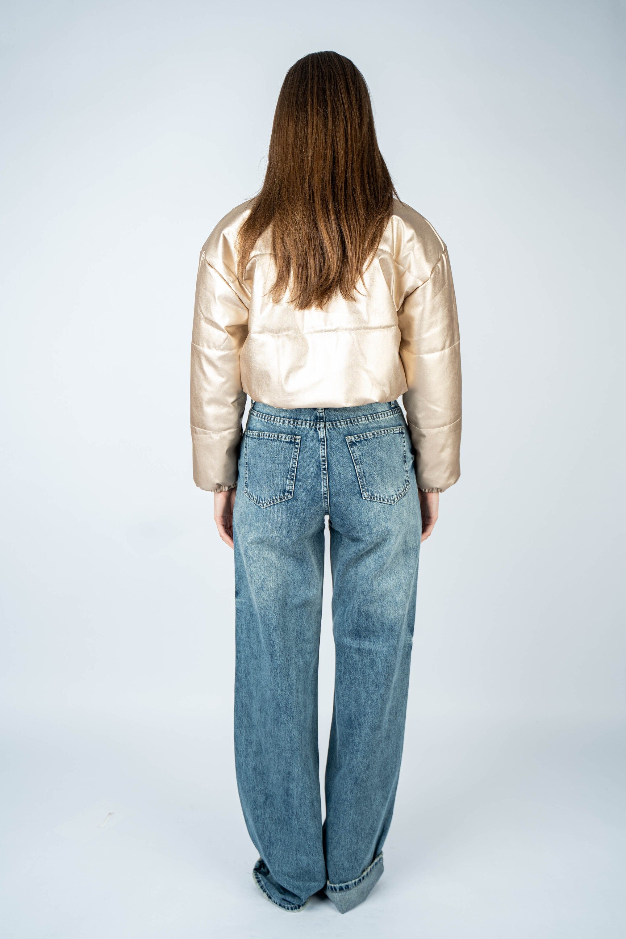 Gold Metallic Puffer Jacket