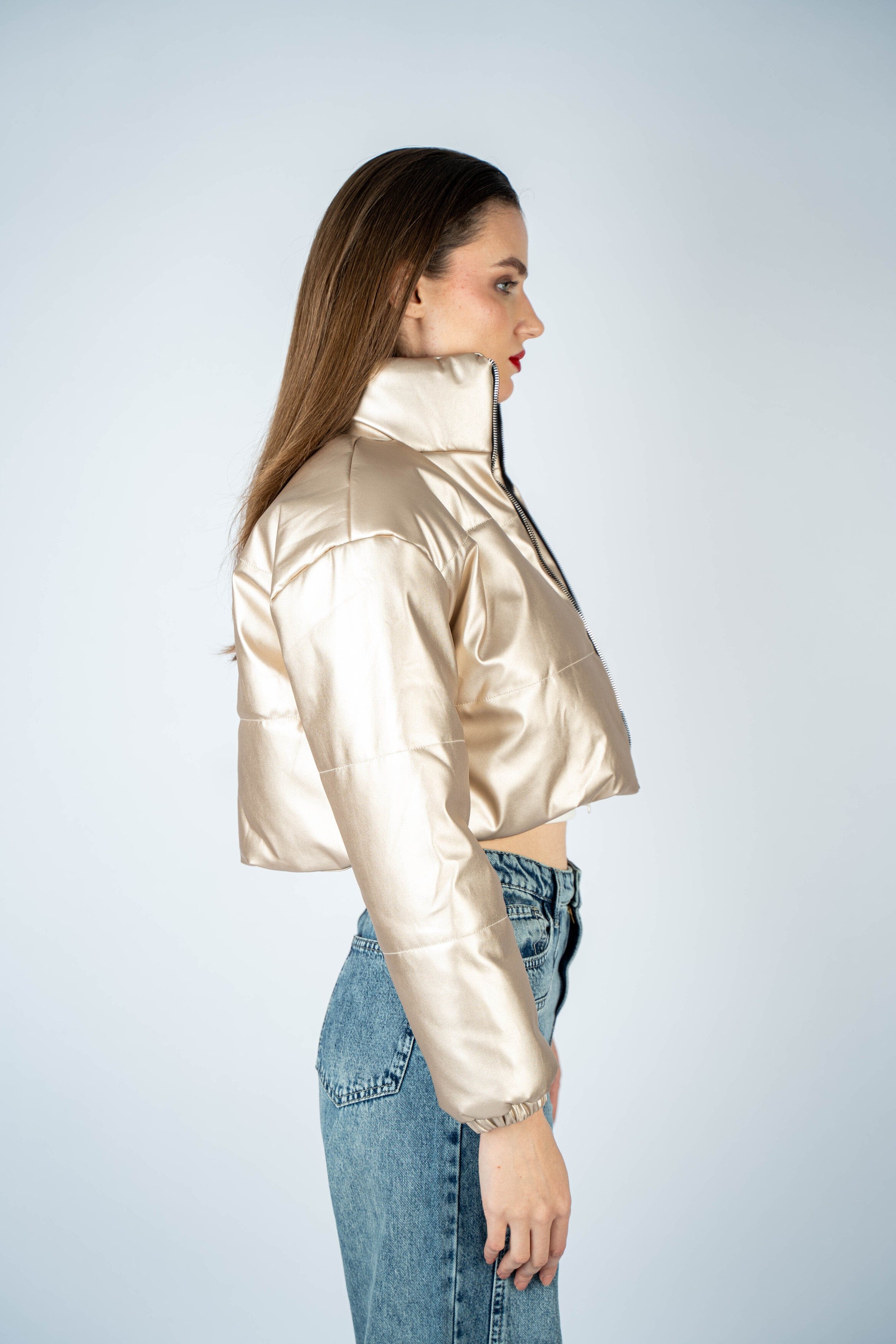 Gold Metallic Puffer Jacket