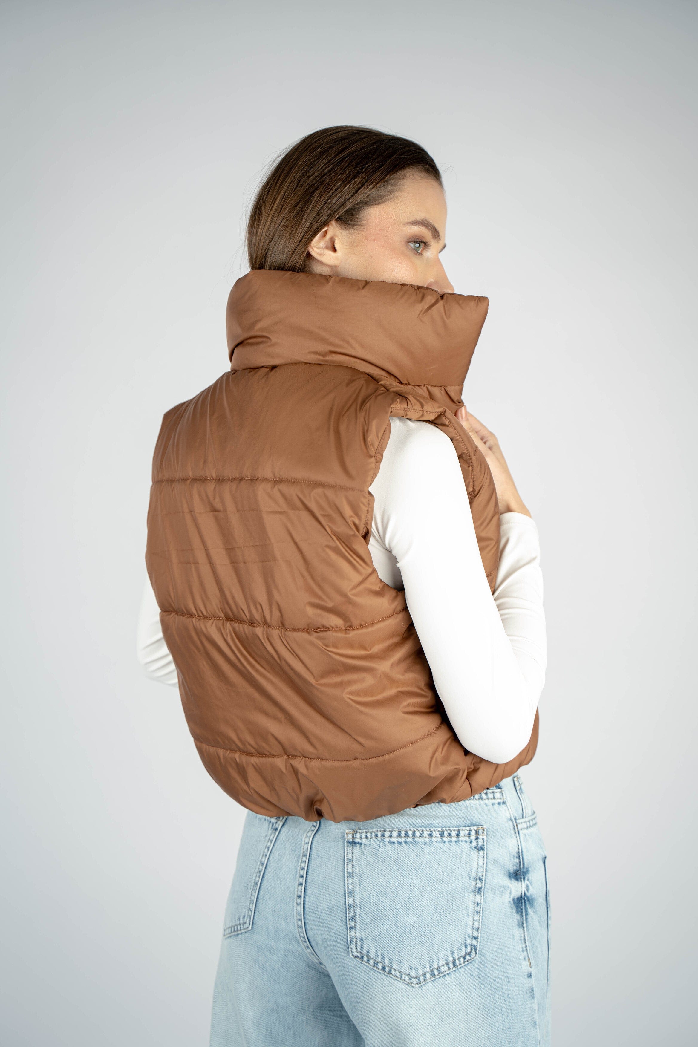 Light Brown Puffer Vest