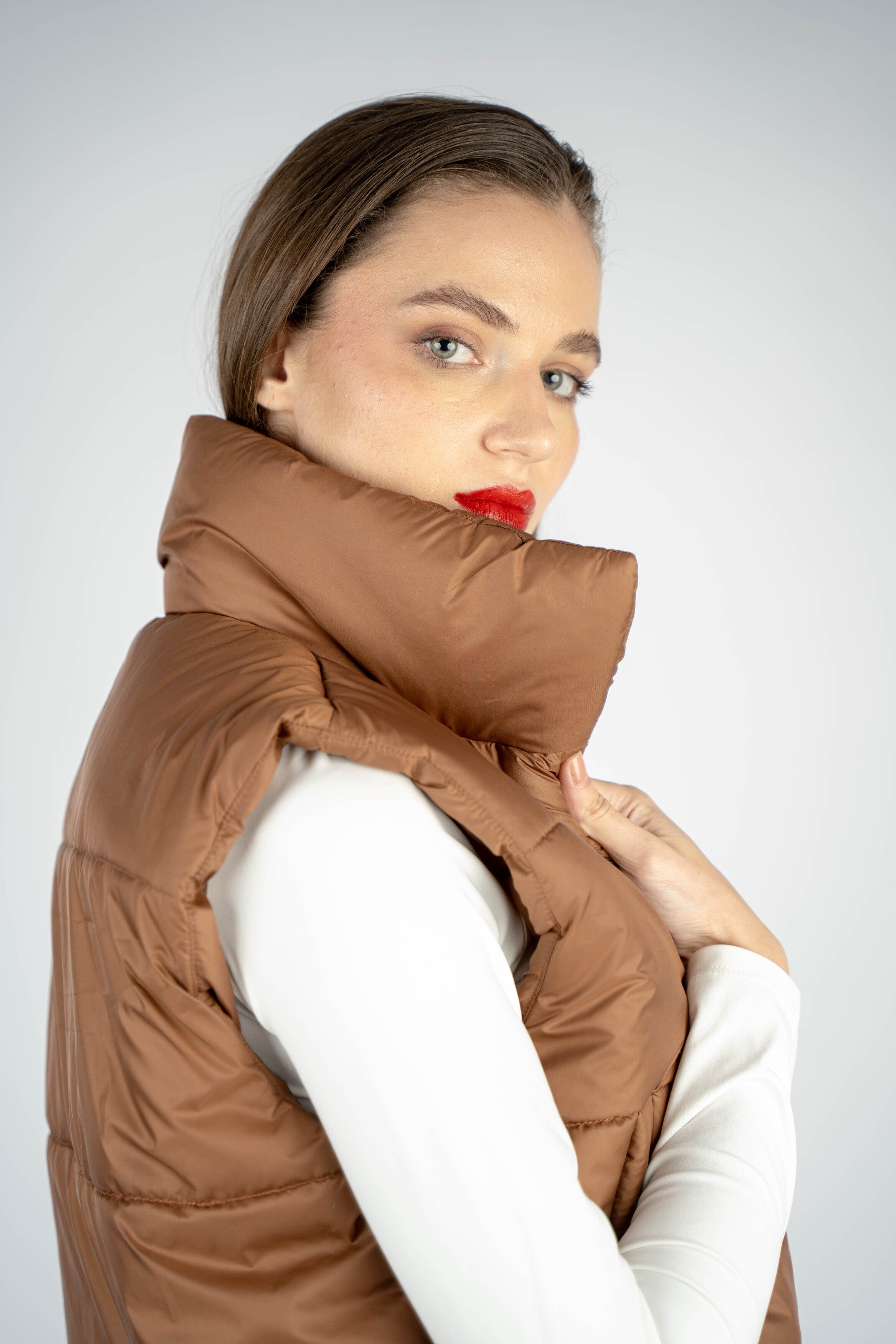Light Brown Puffer Vest