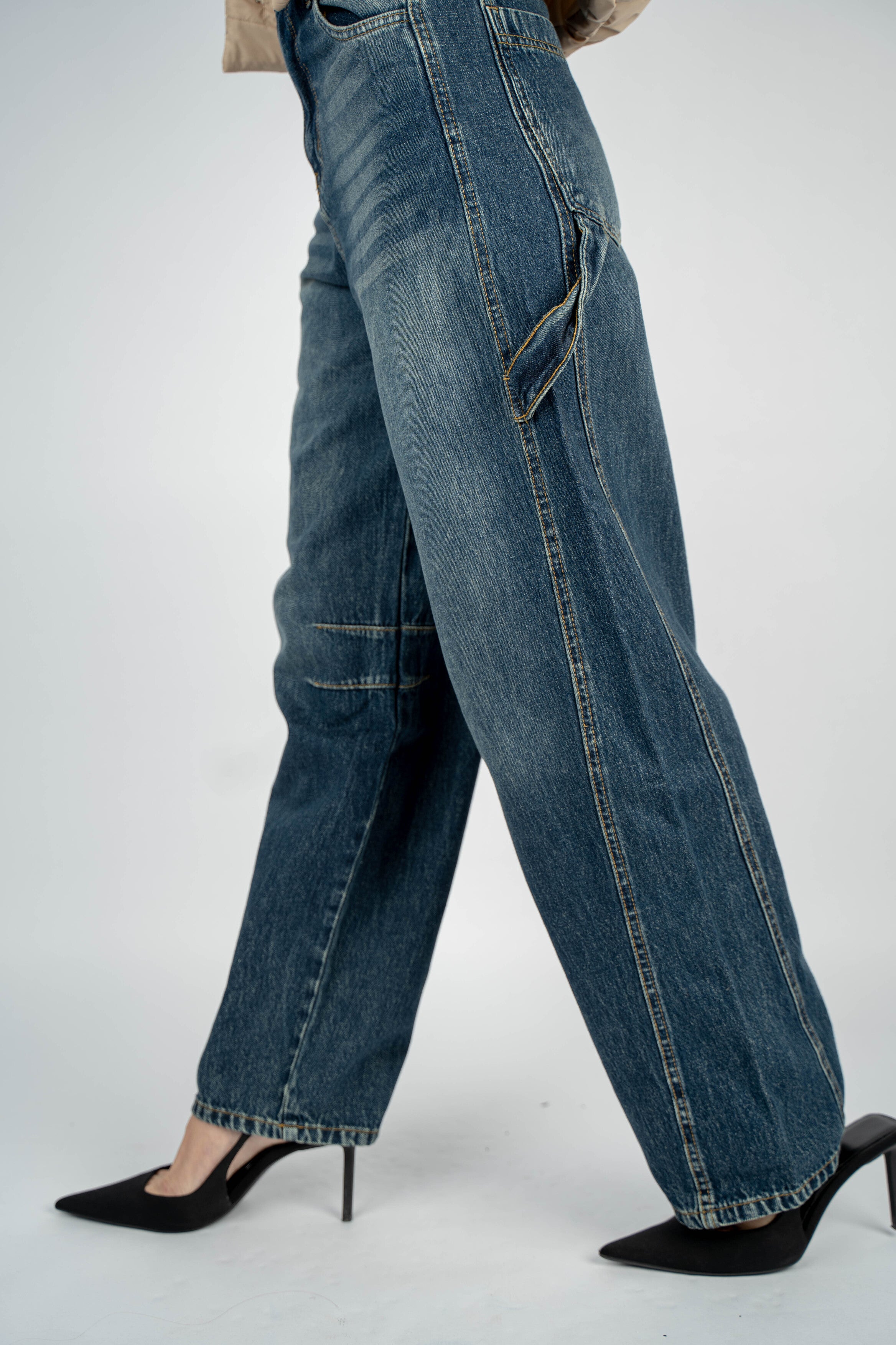 Balloon Tie Jeans Dirty Wash
