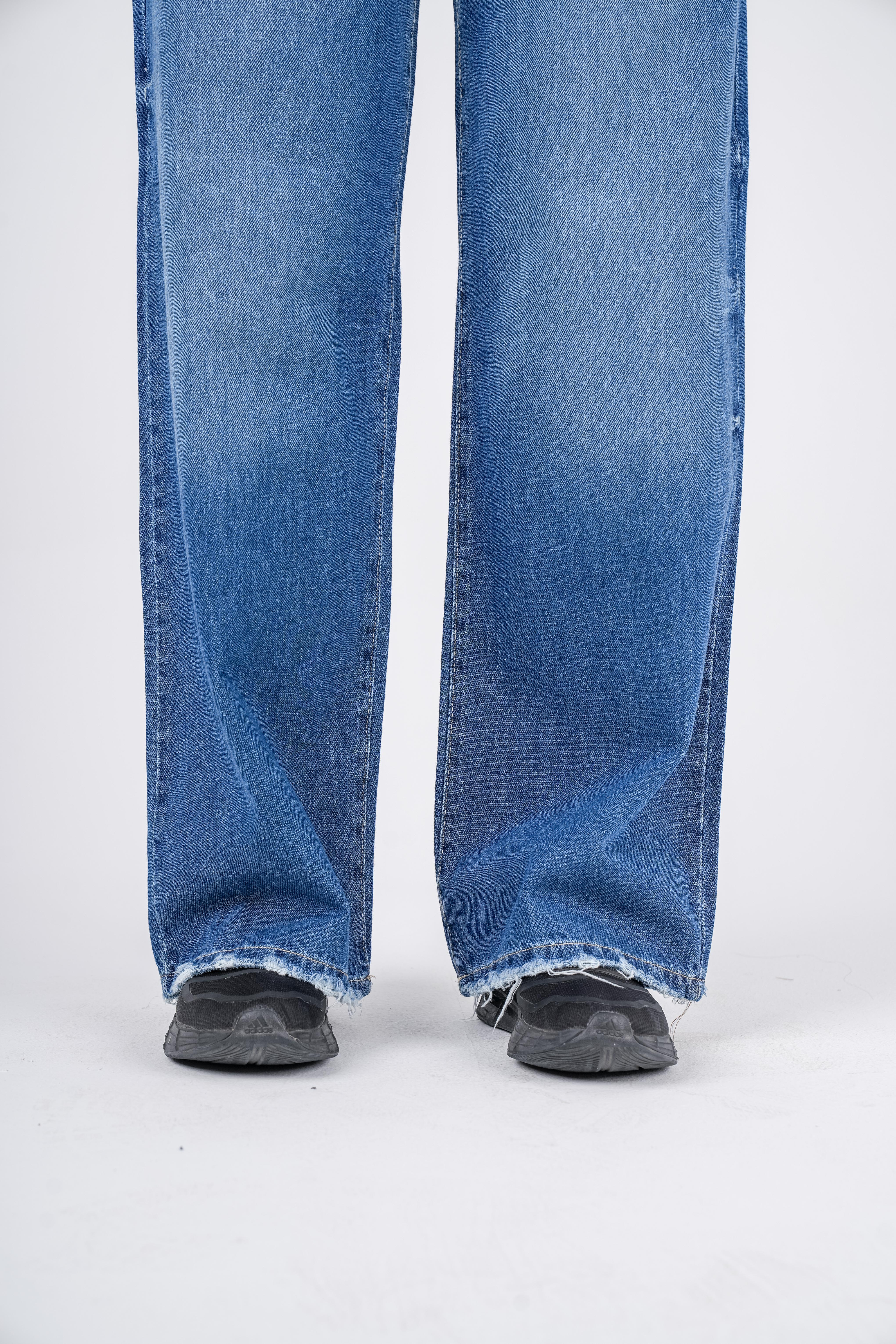 Wide Leg Jeans High-Waist Dark Blue