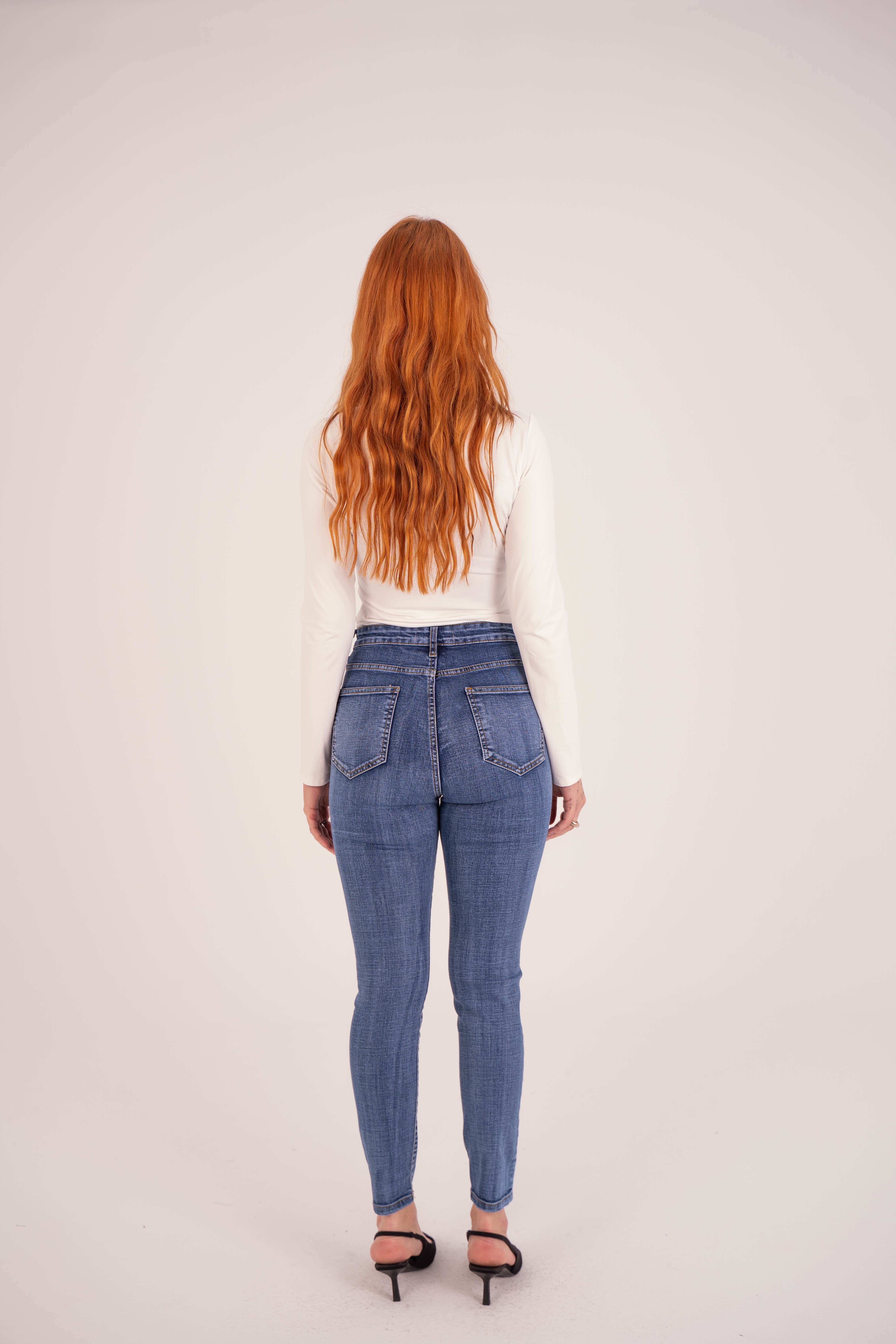 High Waist Super Skinny Medium Blue