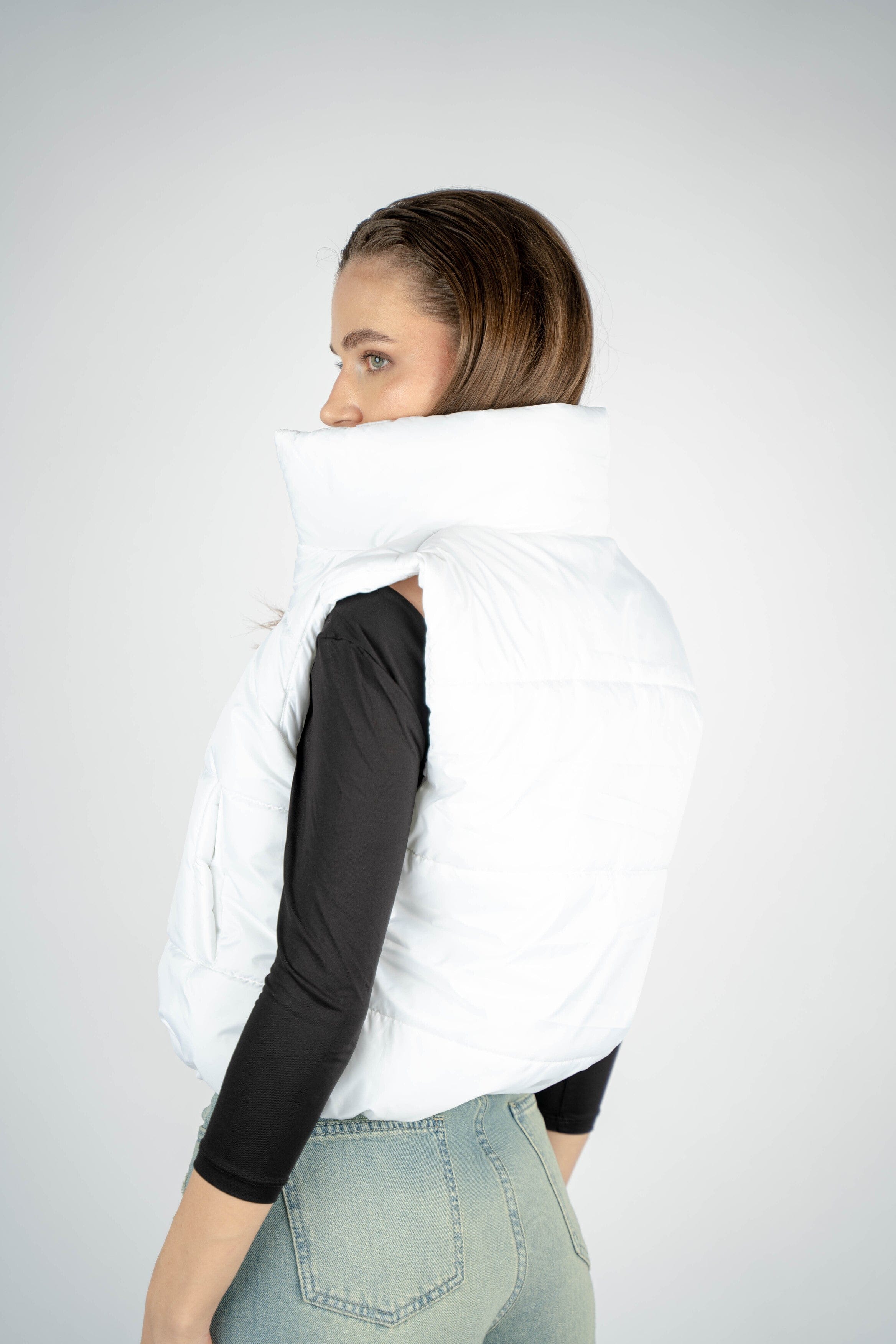 White Puffer Vest