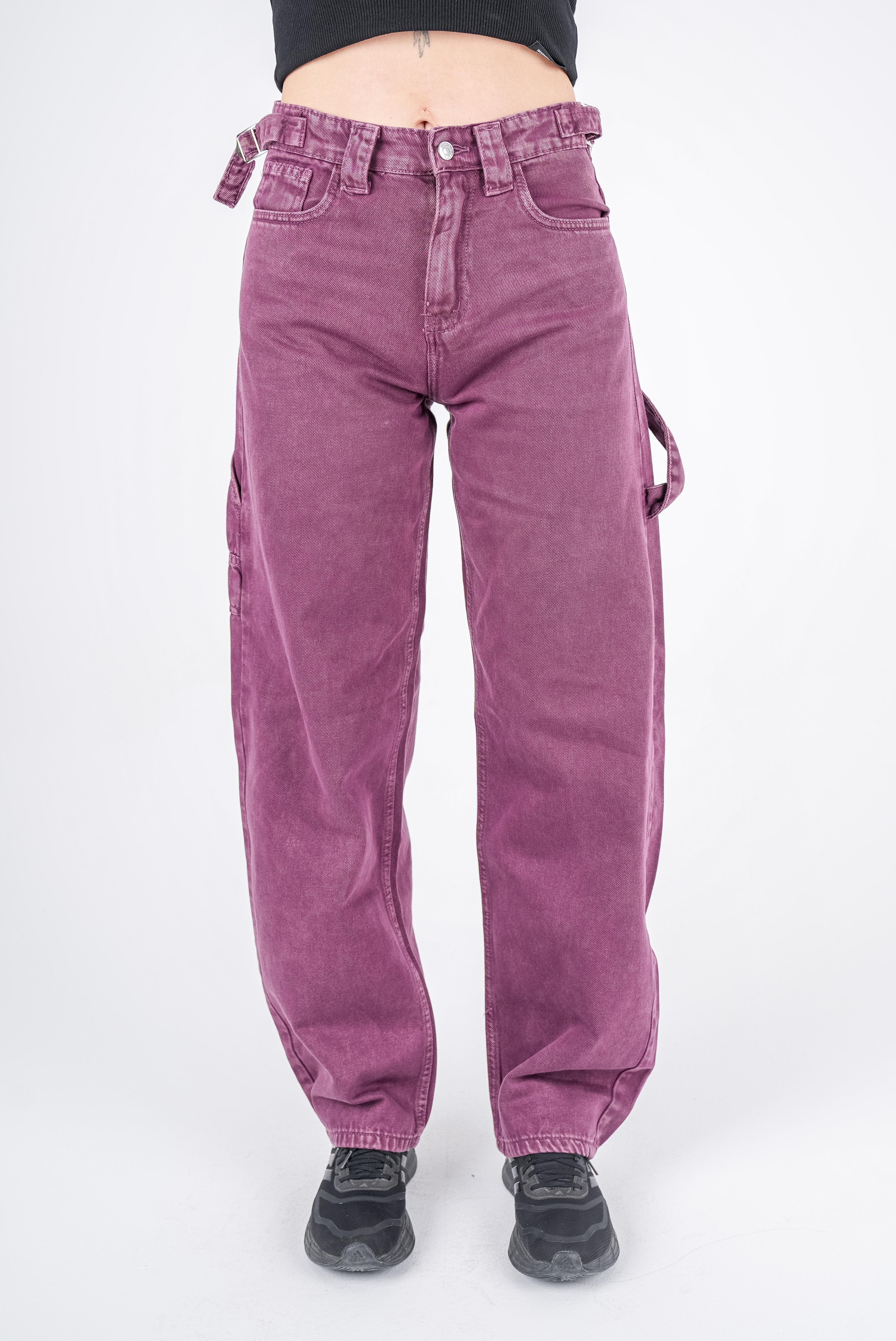 High-Waist Grape Skater Jeans