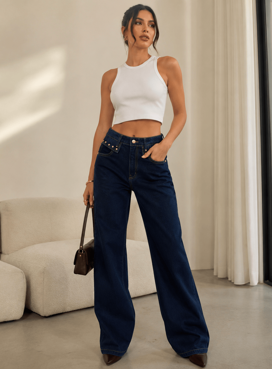 Vintage Dark Wash High-Waist Jeans