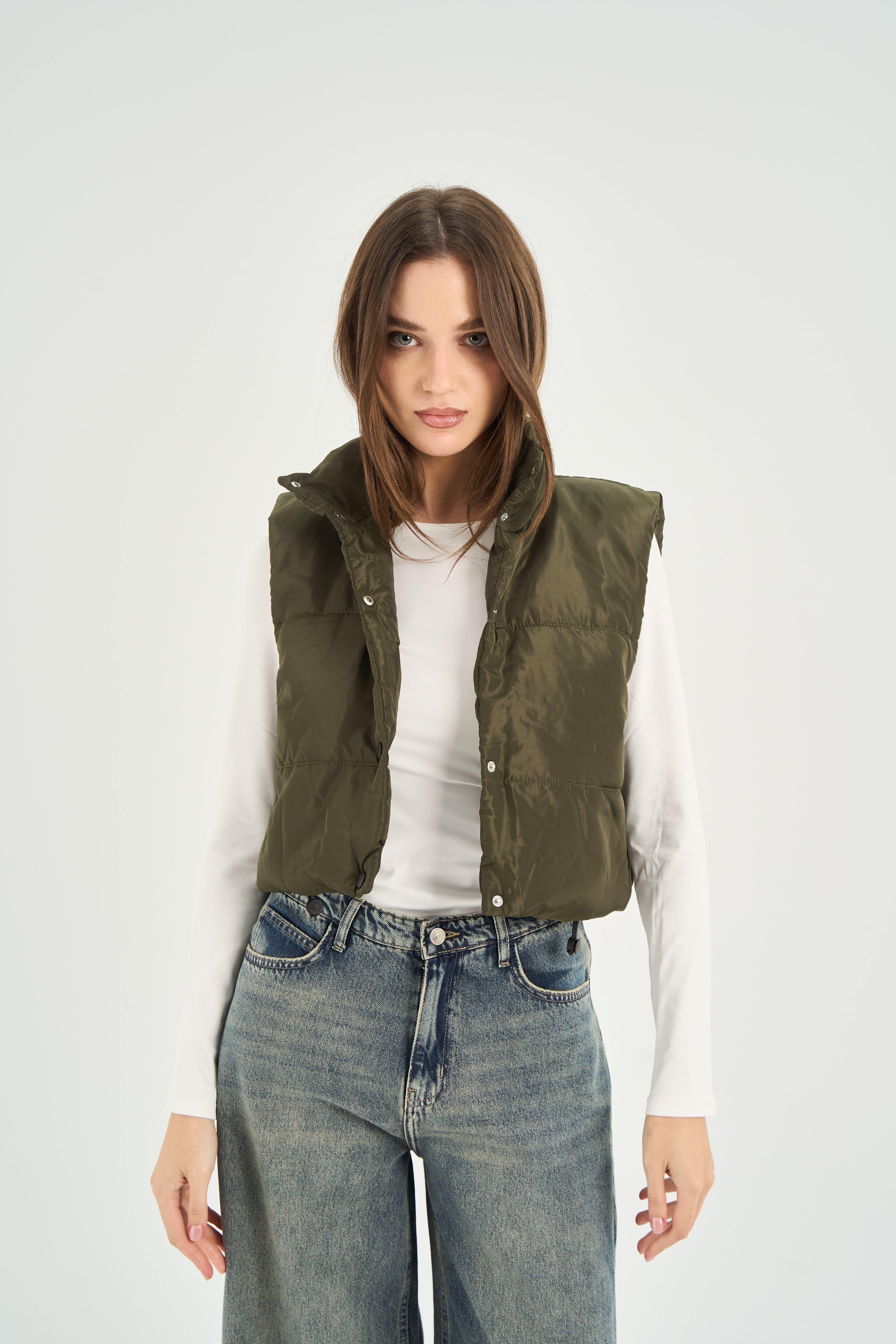 Olive Puffer Vest