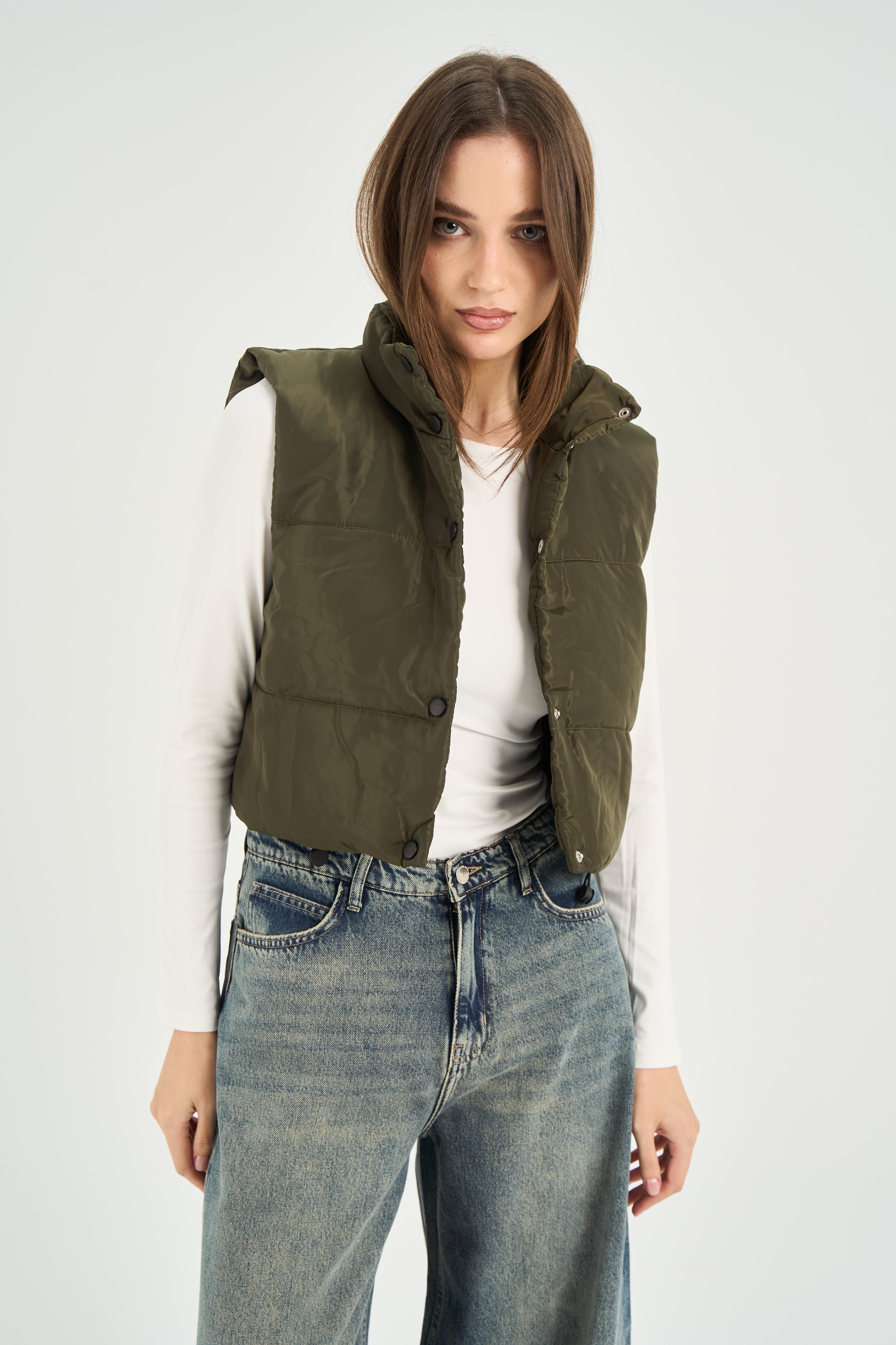 Olive Puffer Vest