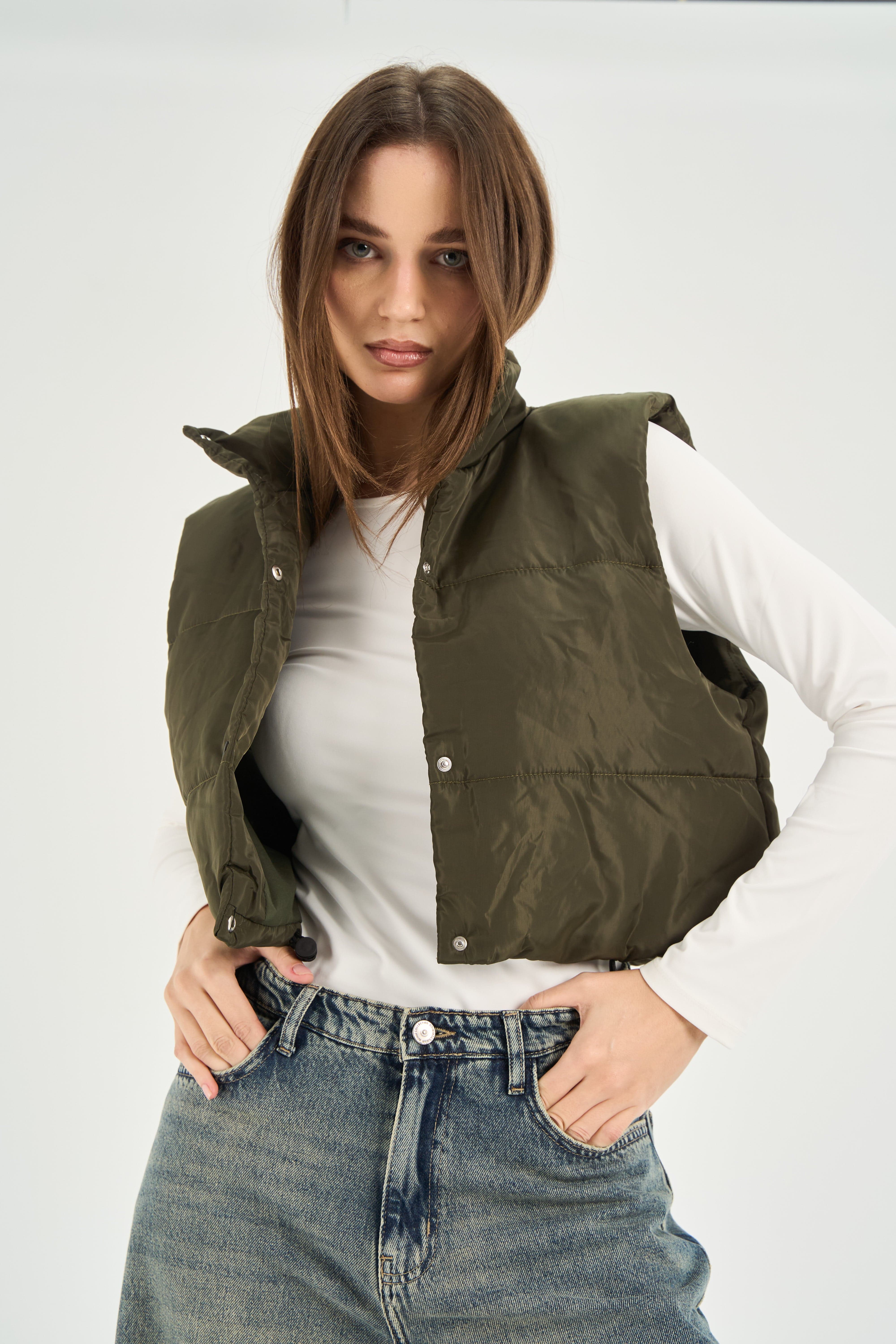 Olive Puffer Vest
