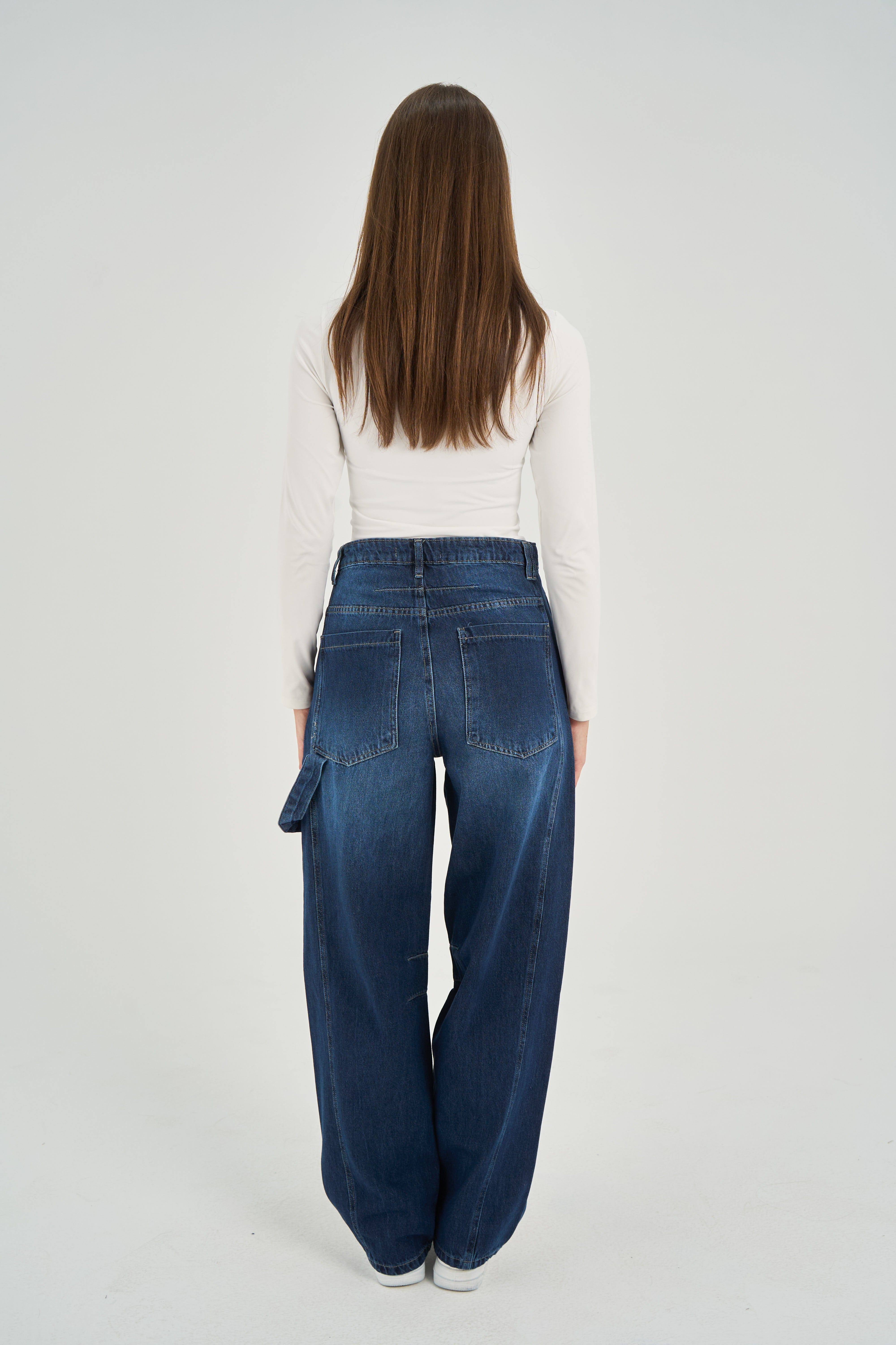 Balloon Tie Jeans Dark Wash