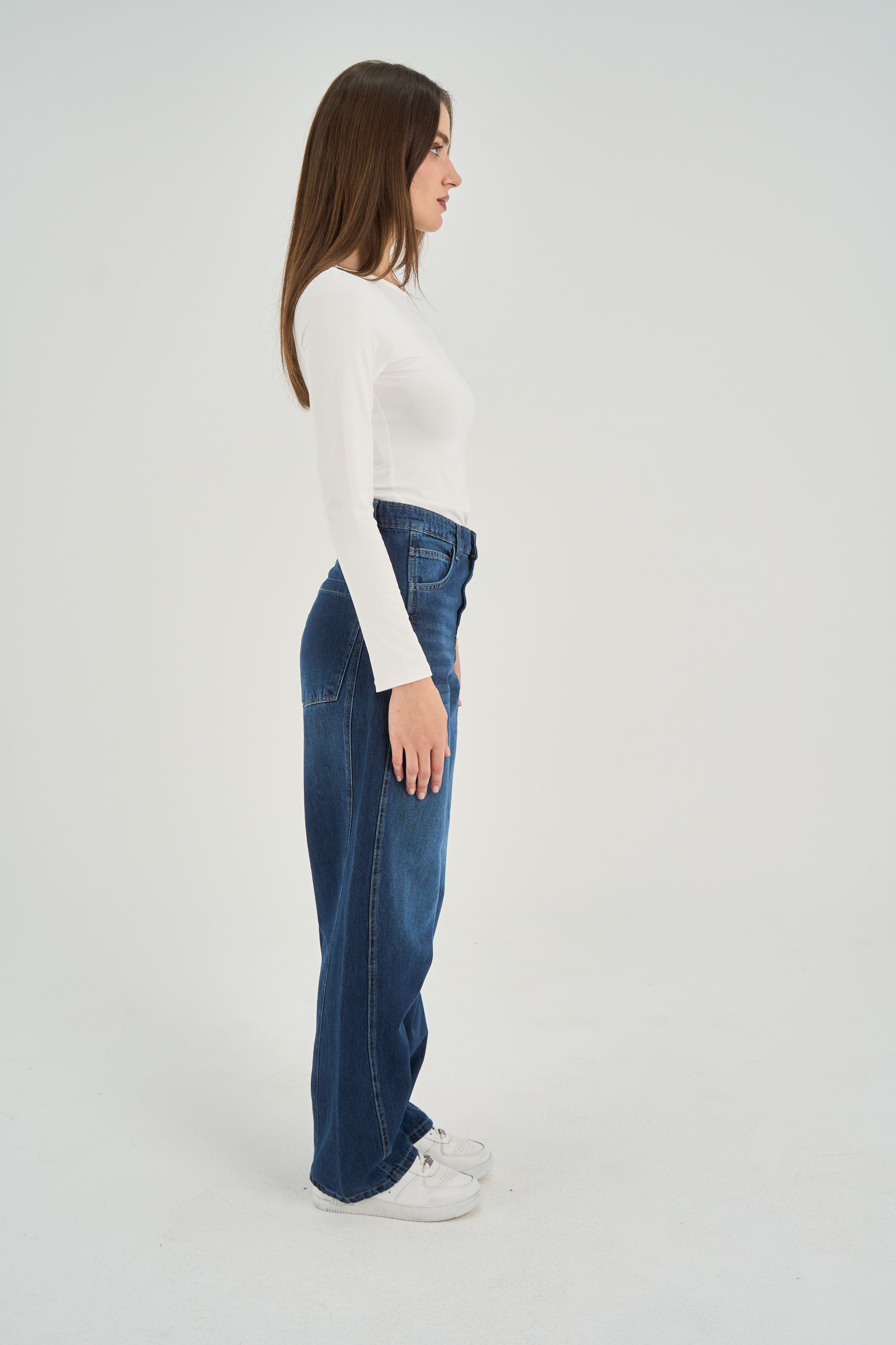 Balloon Tie Jeans Dark Wash