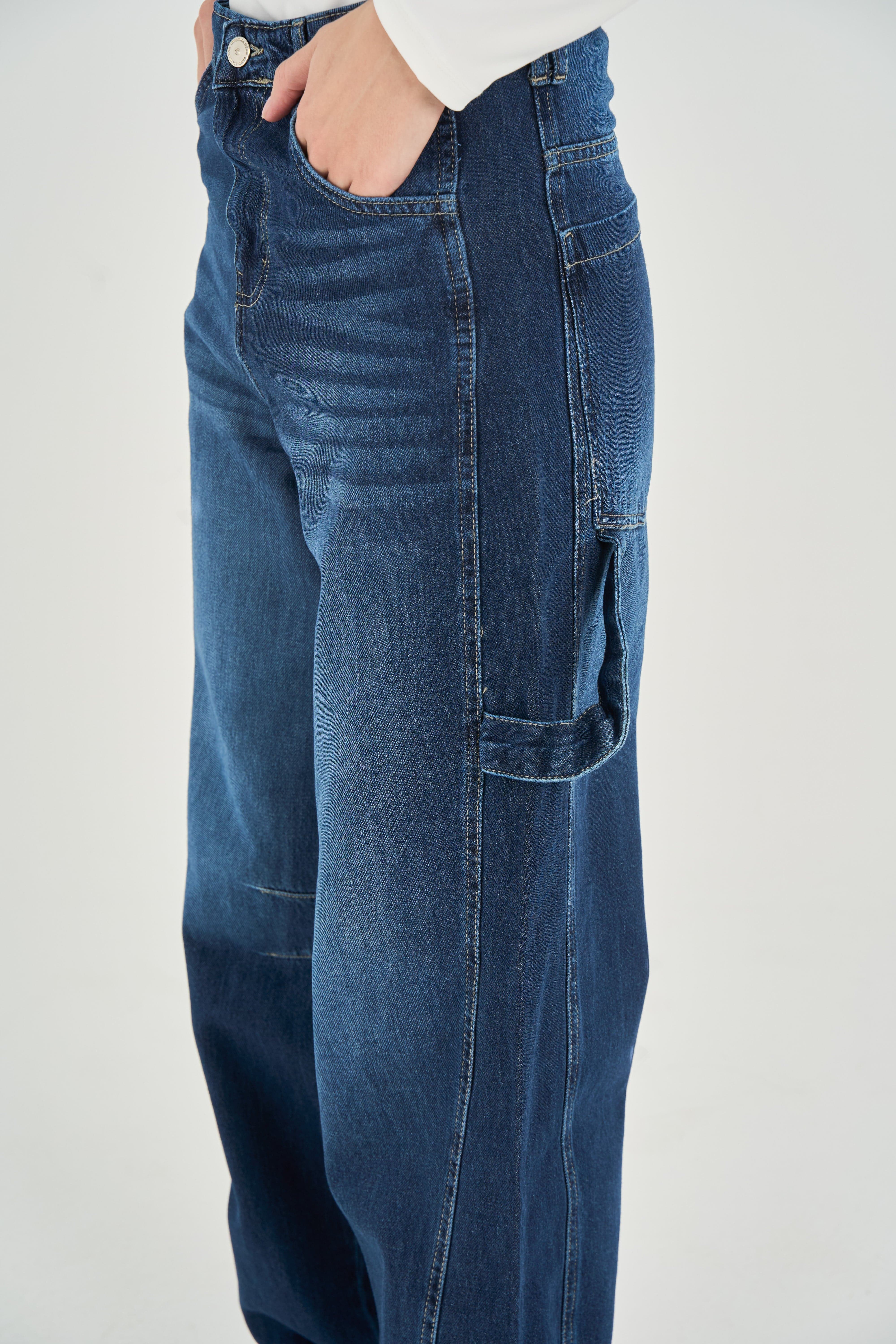 Balloon Tie Jeans Dark Wash