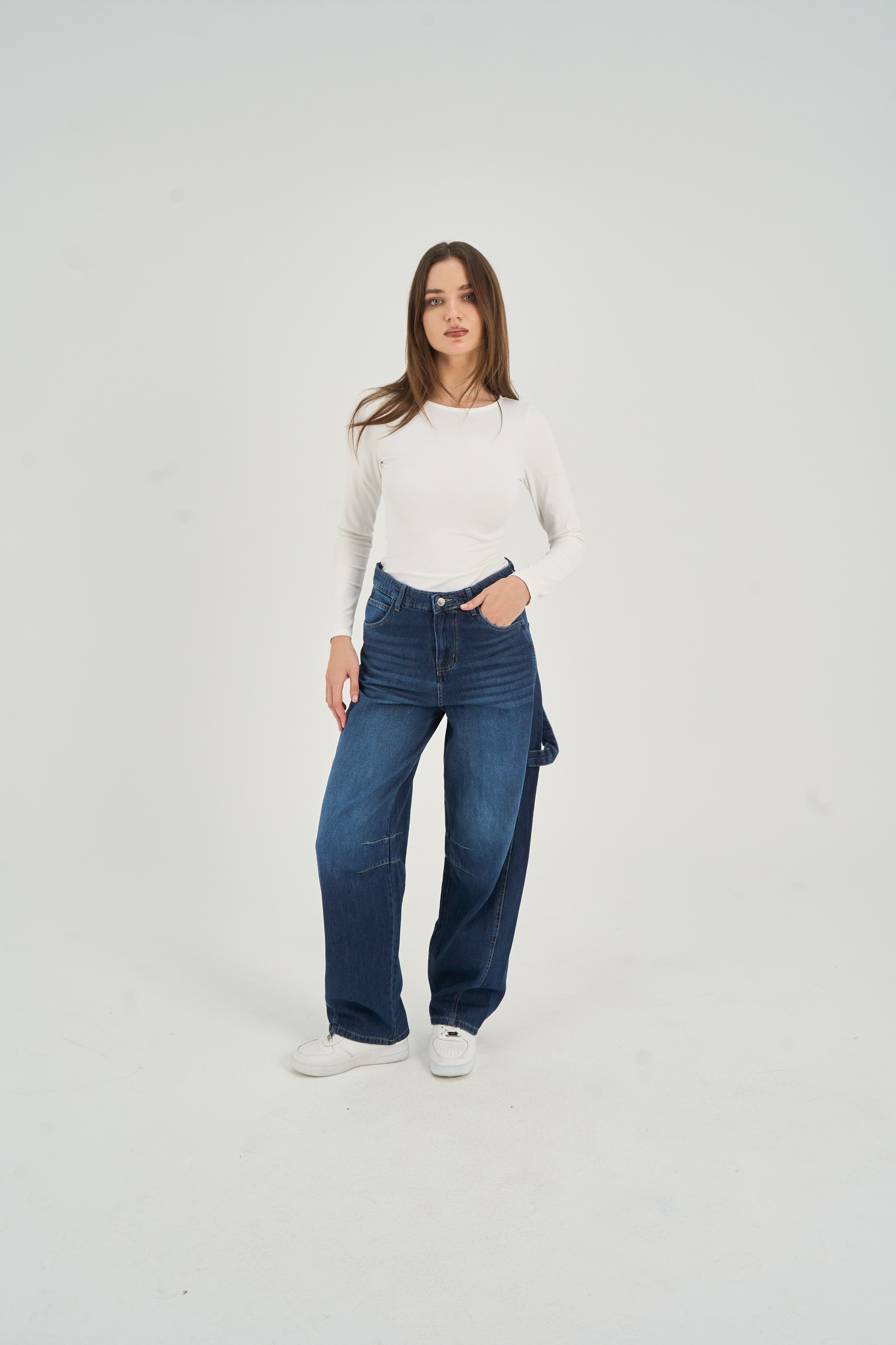 Balloon Tie Jeans Dark Wash